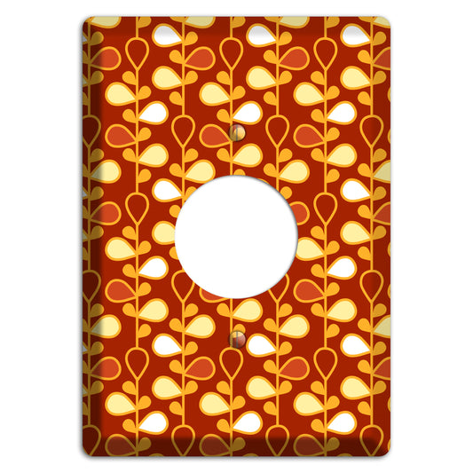 Red with Orange and Yellow Drop and Vine Single Receptacle Wallplate