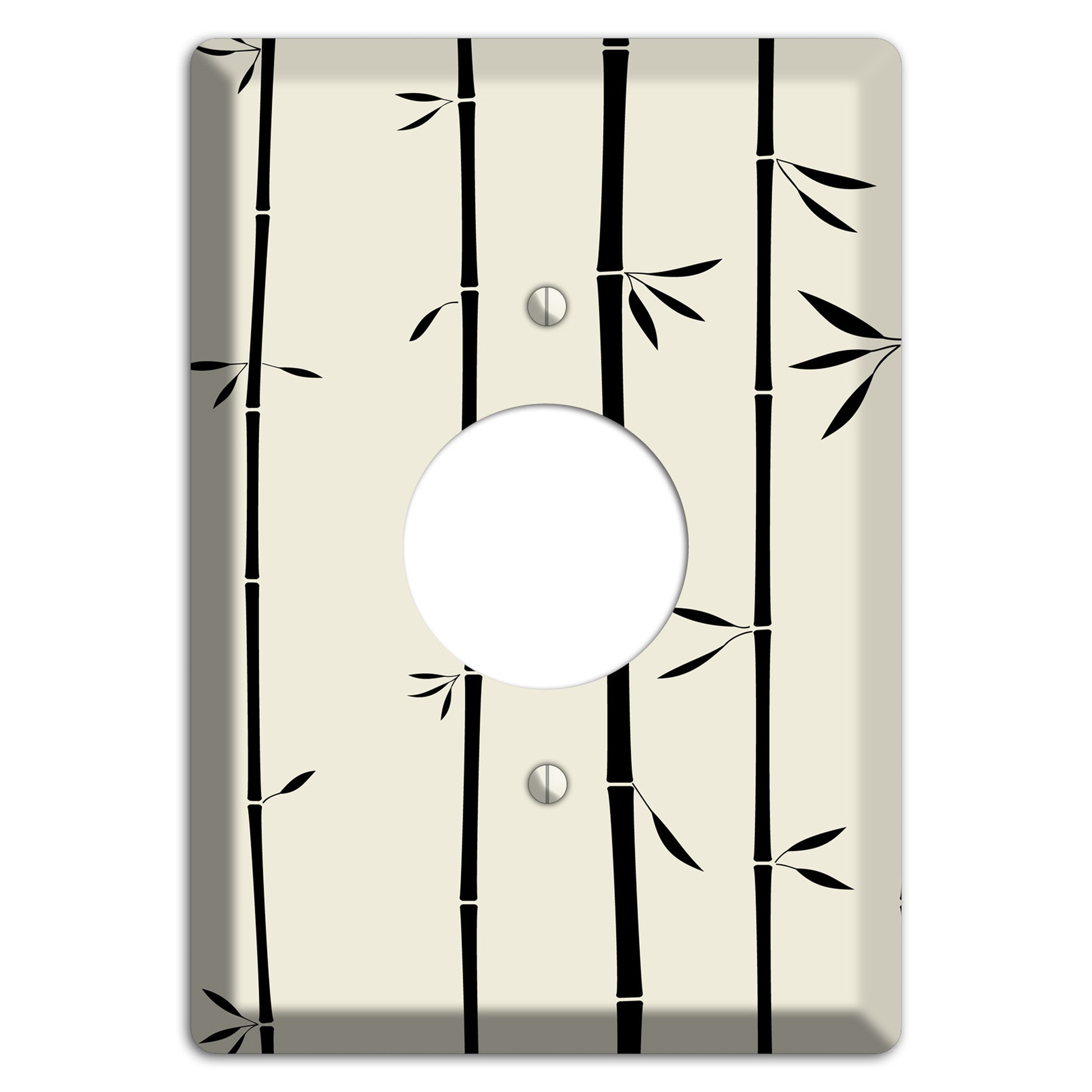 Beige Bamboo Single Receptacle Wallplate