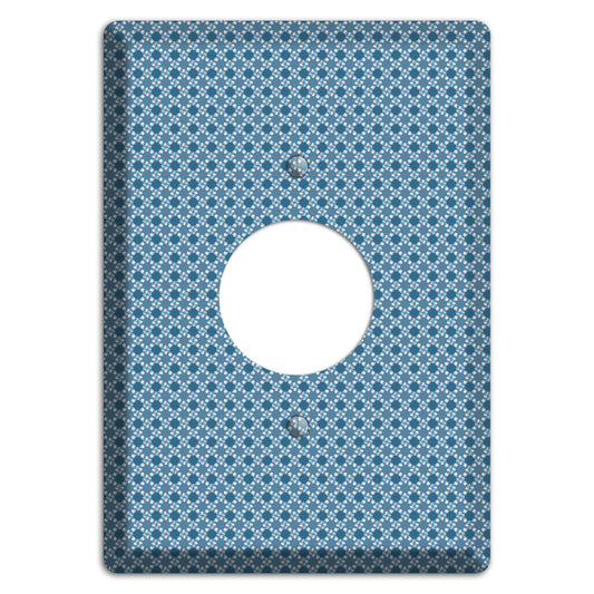 Multi Blue Checkered Foulard Single Receptacle Wallplate