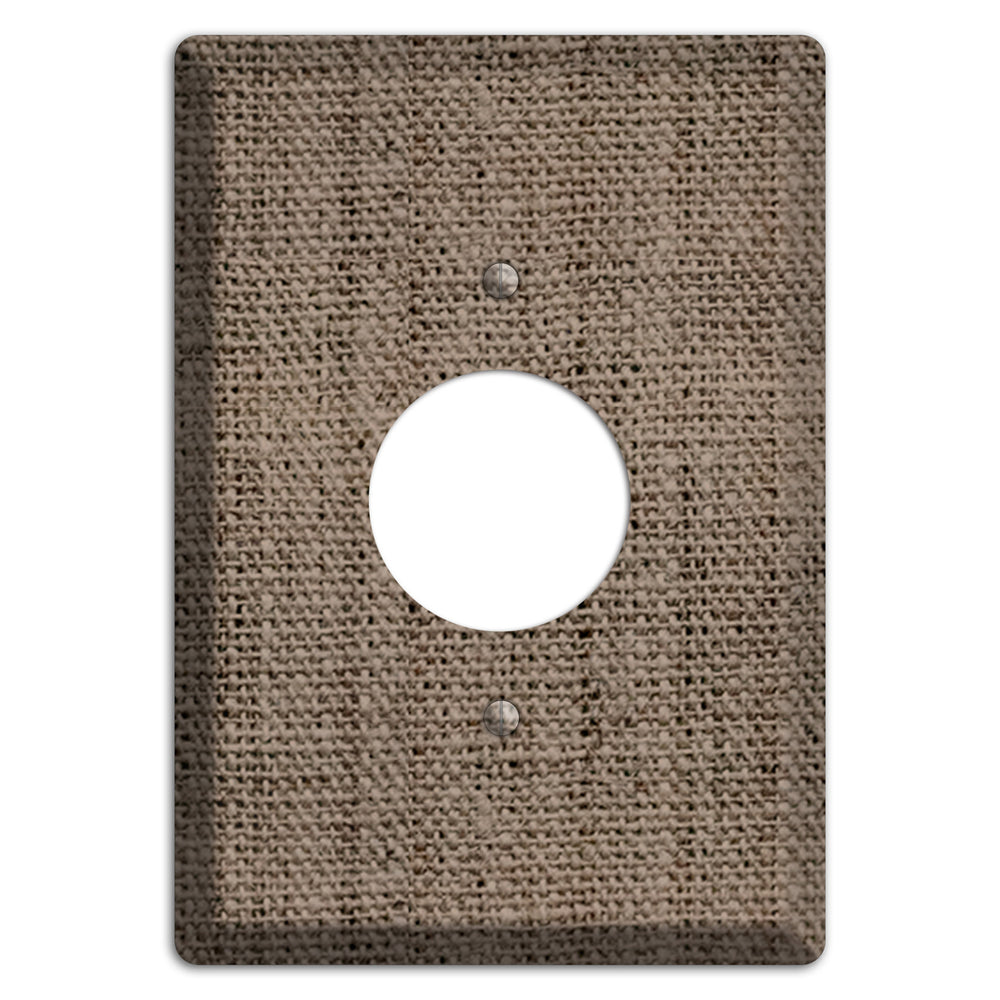 Coffee Burlap Single Receptacle Wallplate