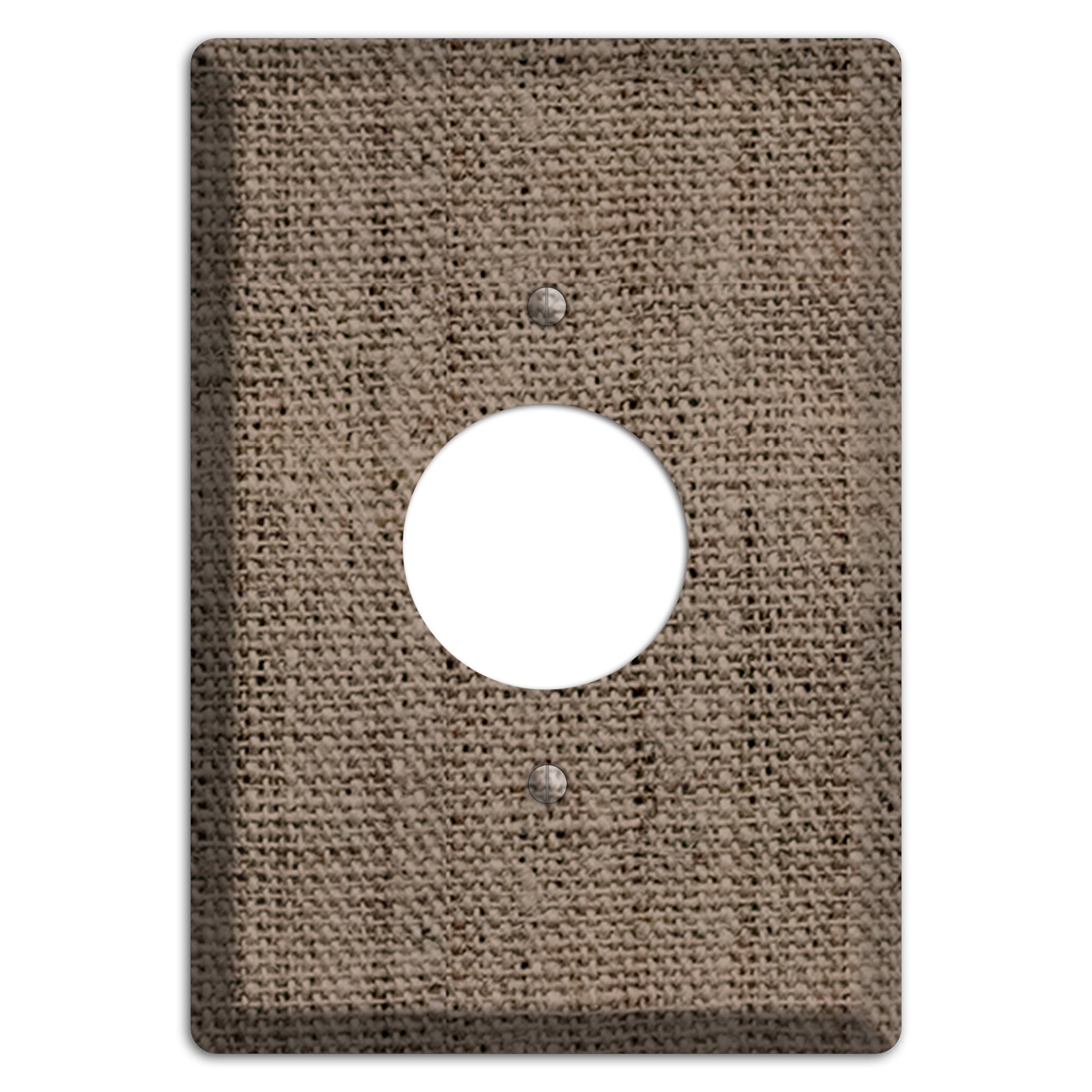 Coffee Burlap Single Receptacle Wallplate