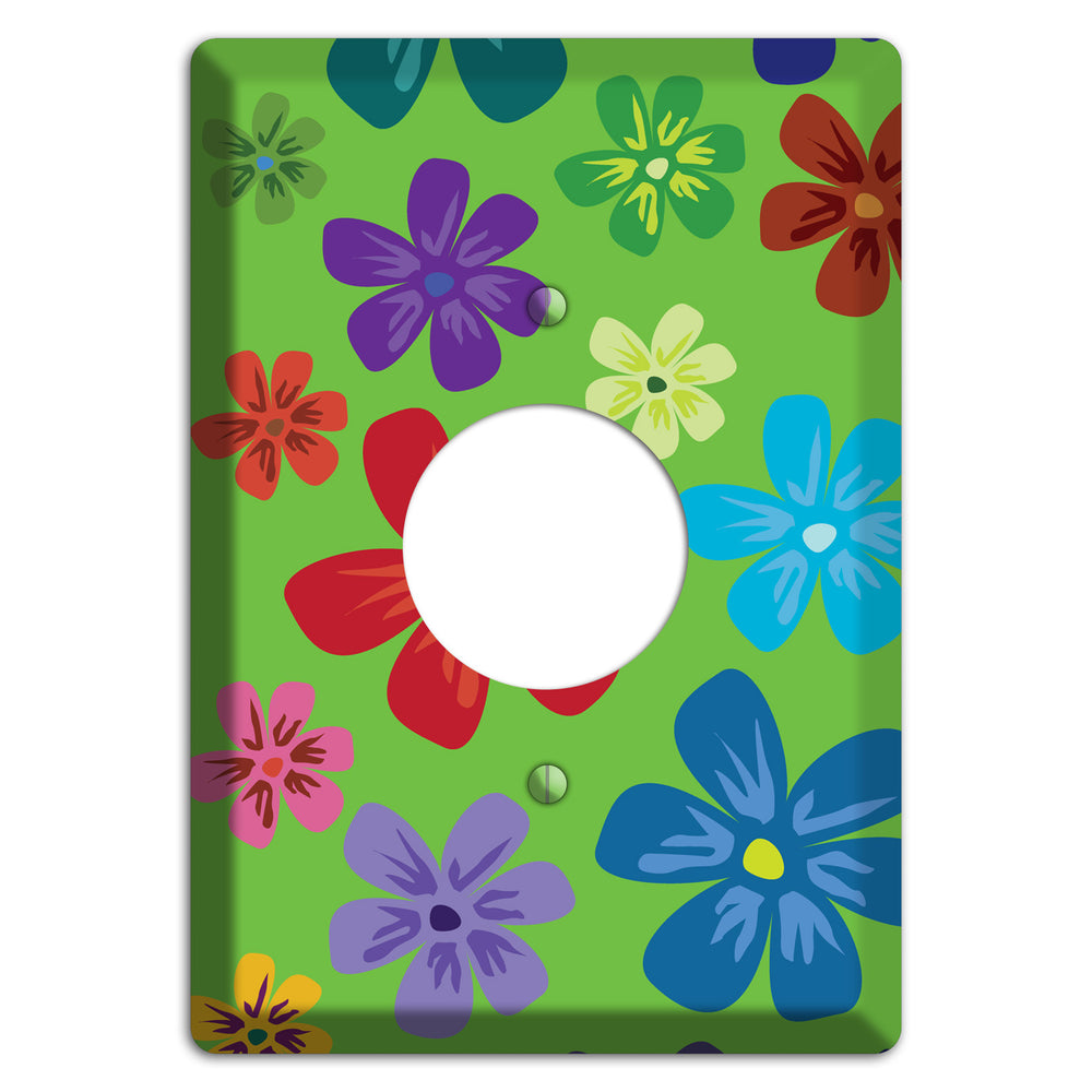 Orange Flowers Single Receptacle Wallplate