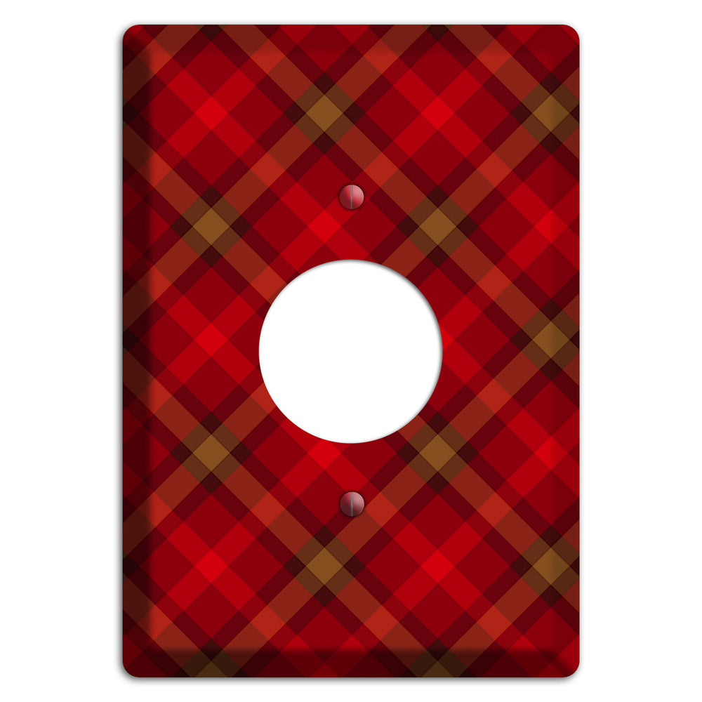 Red Tartan Single Receptacle Wallplate