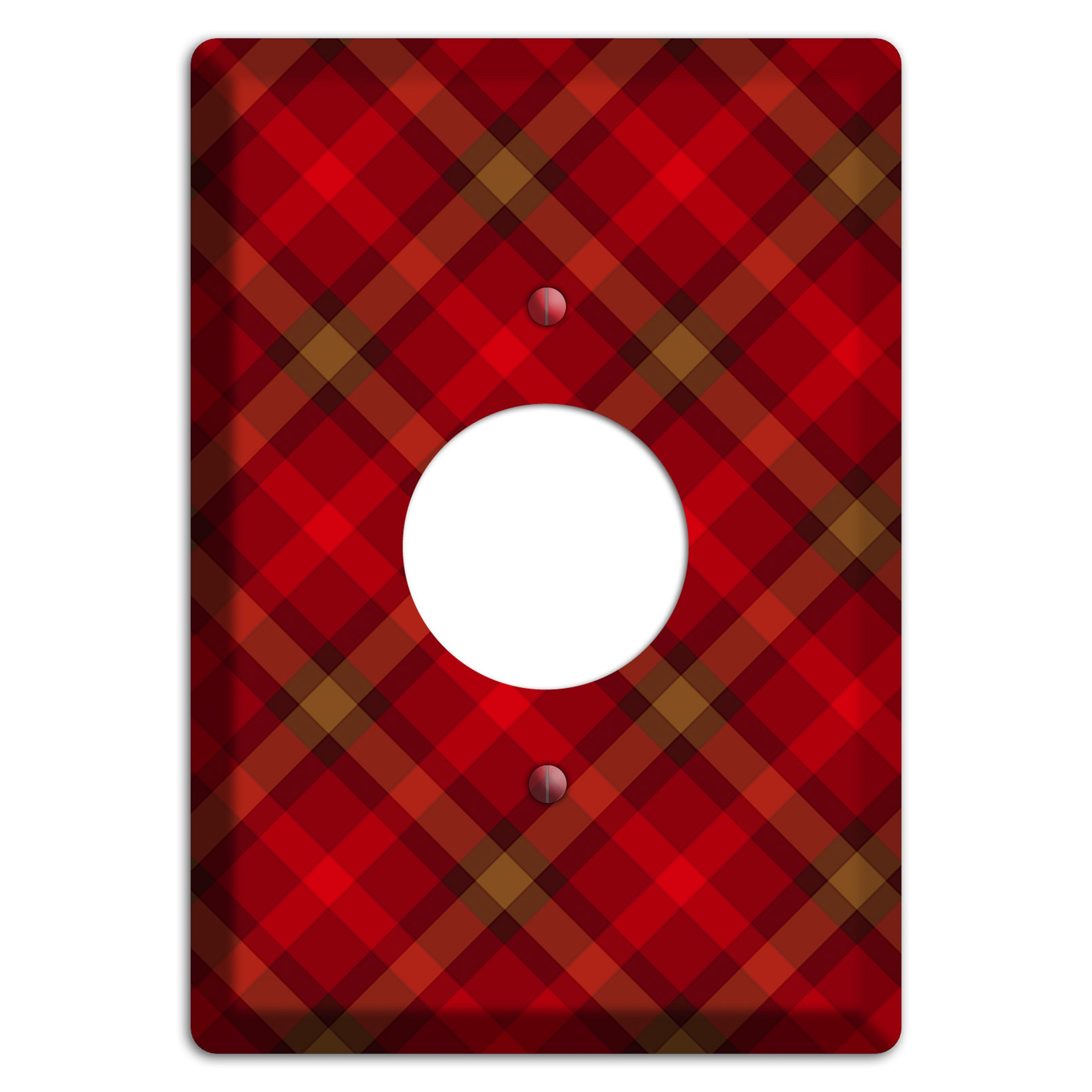 Red Tartan Single Receptacle Wallplate