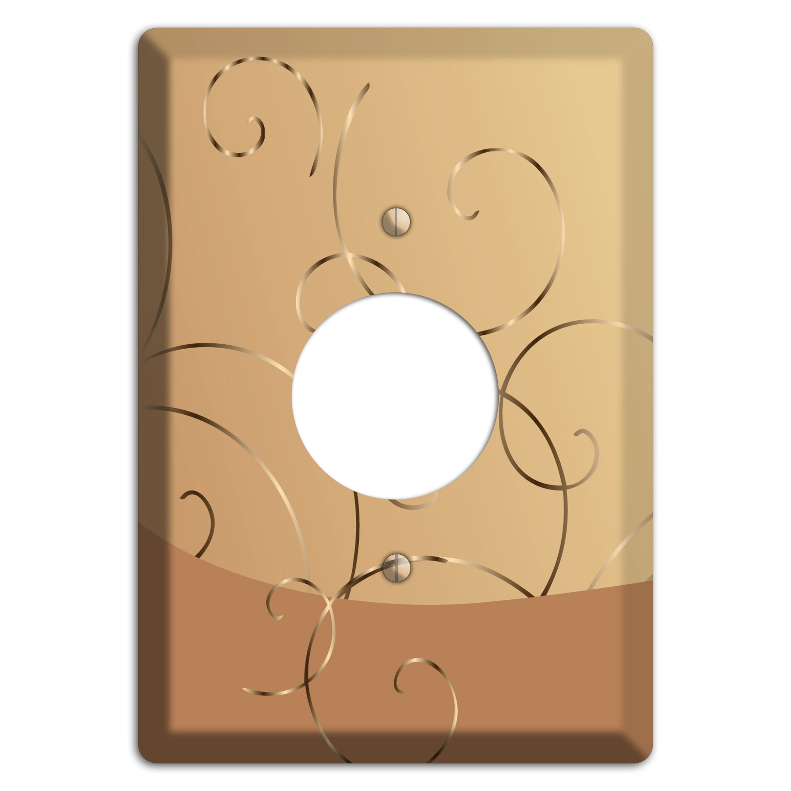 Light Brown and Beige Swirl Single Receptacle Wallplate