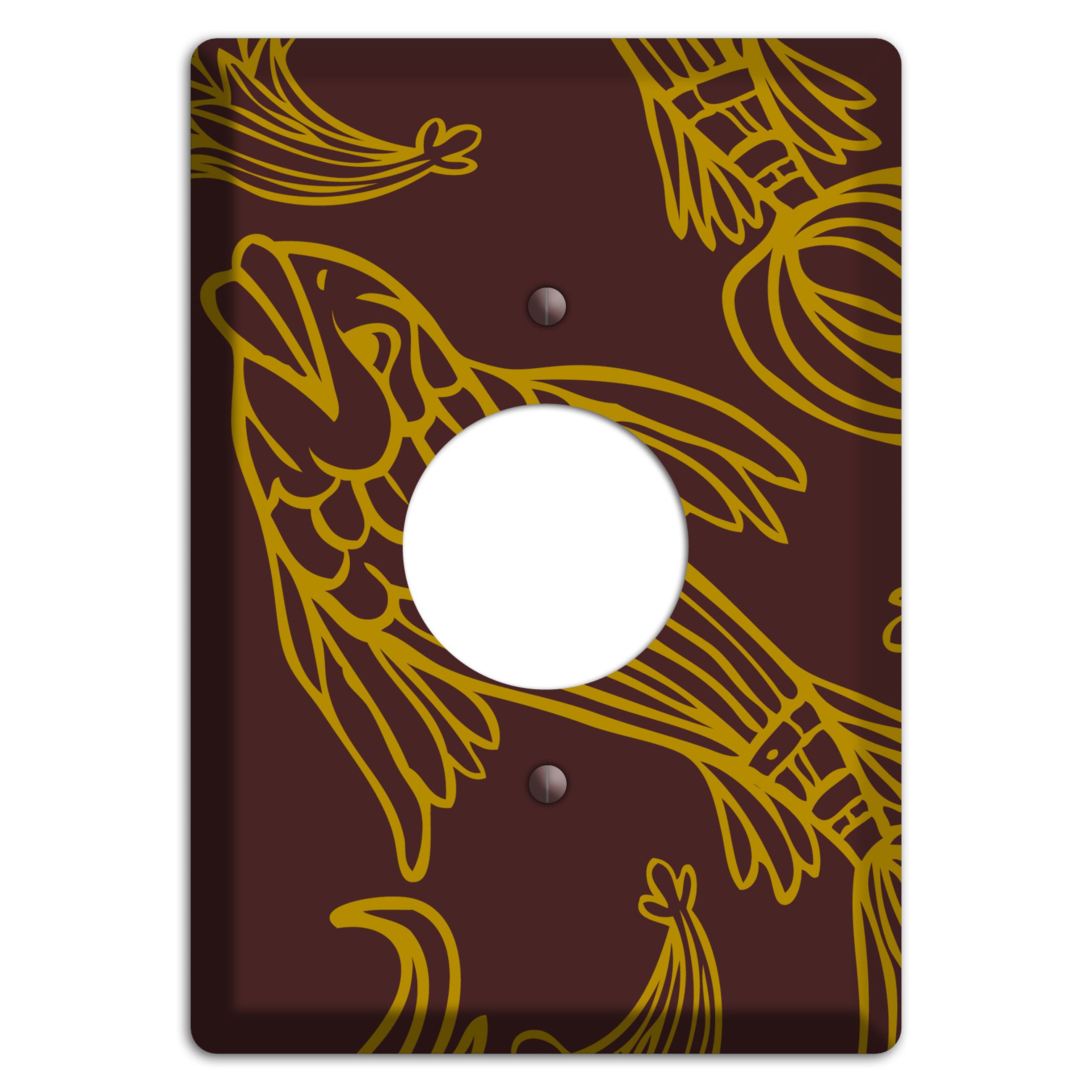 Brown and Beige Koi Single Receptacle Wallplate
