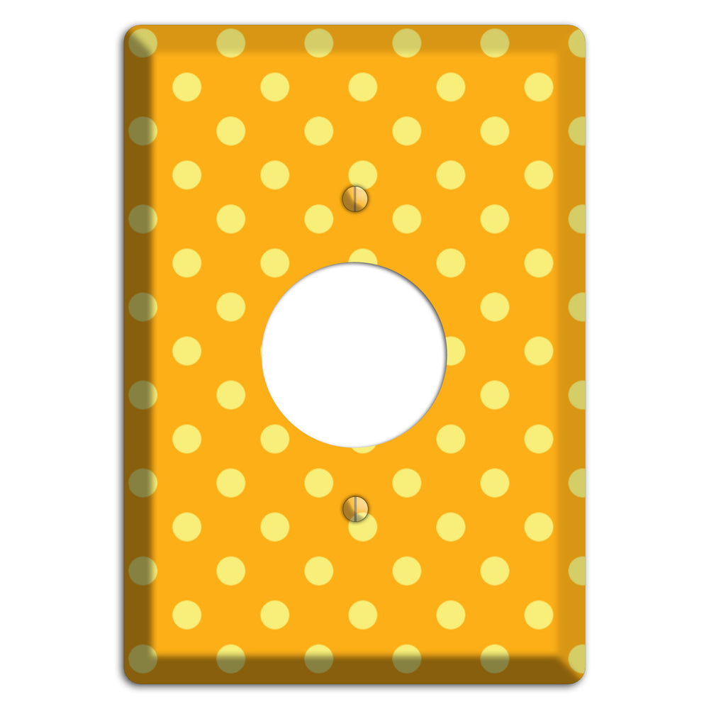 Orange and Yellow Polka Dot Single Receptacle Wallplate
