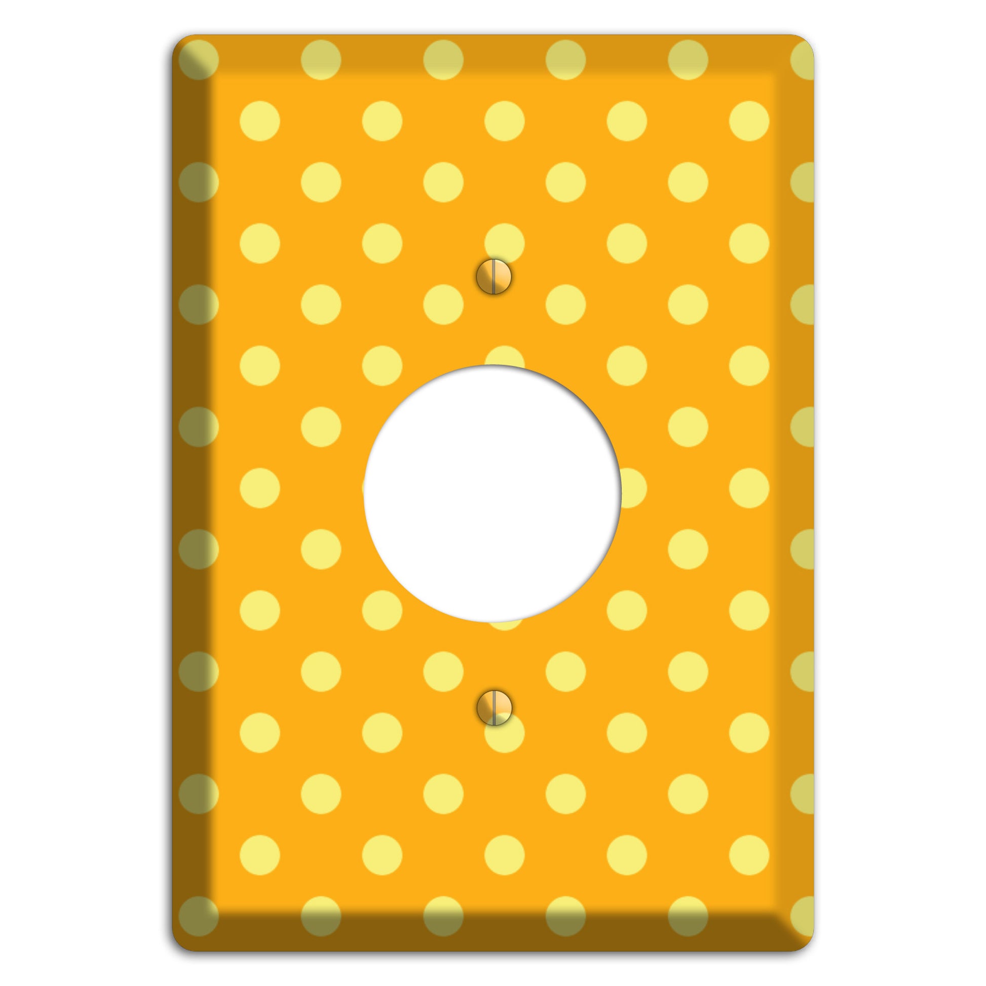 Orange and Yellow Polka Dot Single Receptacle Wallplate