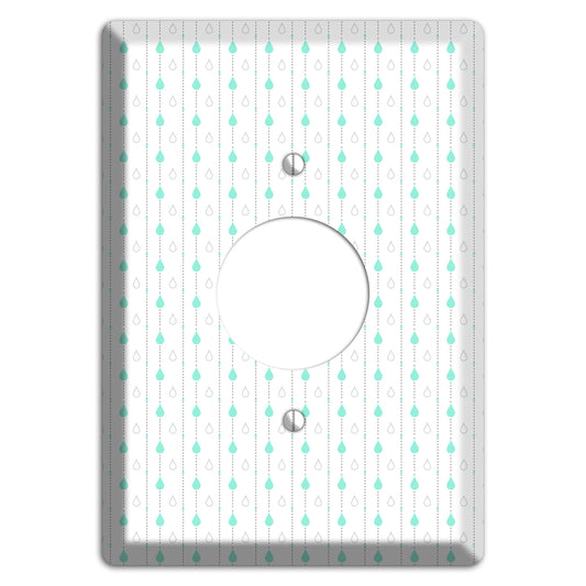 White and Blue Drops 2 Single Receptacle Wallplate