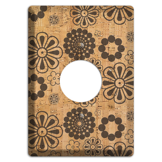 Retro Floral Cork Single Receptacle Wallplate