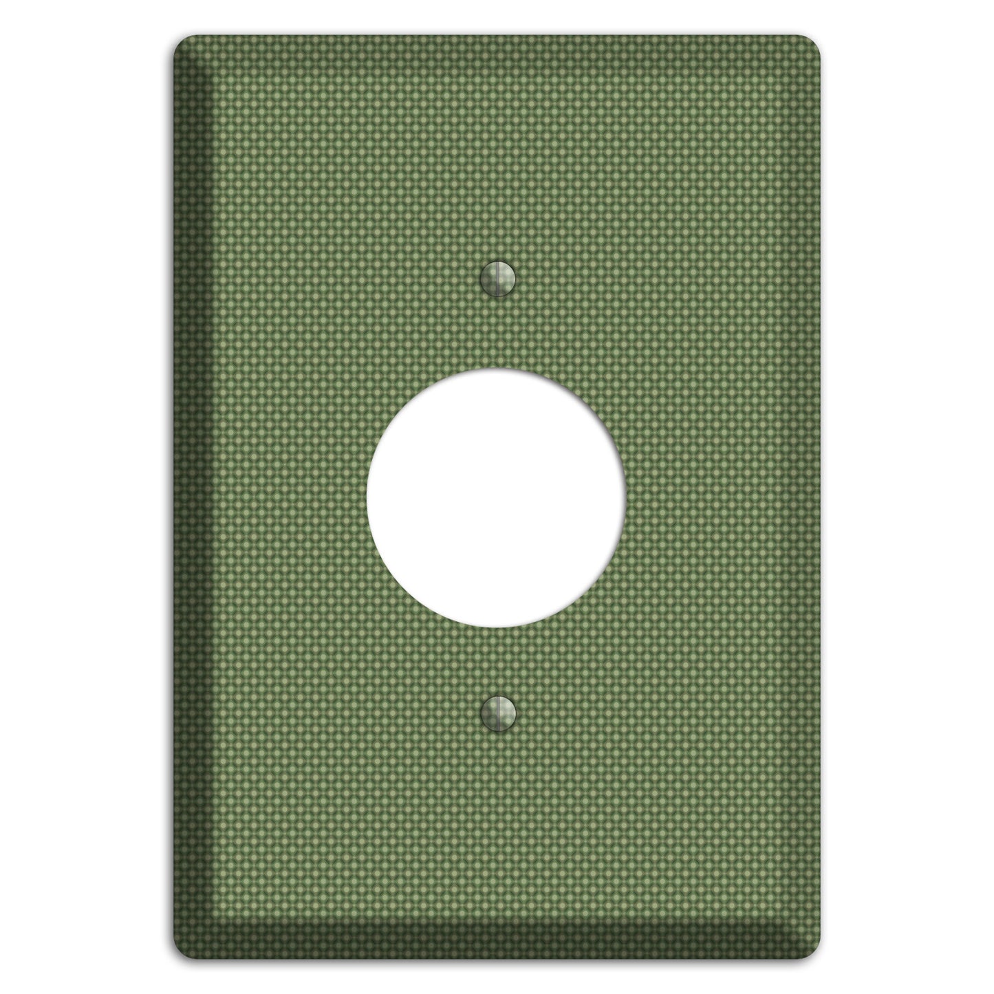 Multi Green Tiny Checkered Circles Single Receptacle Wallplate