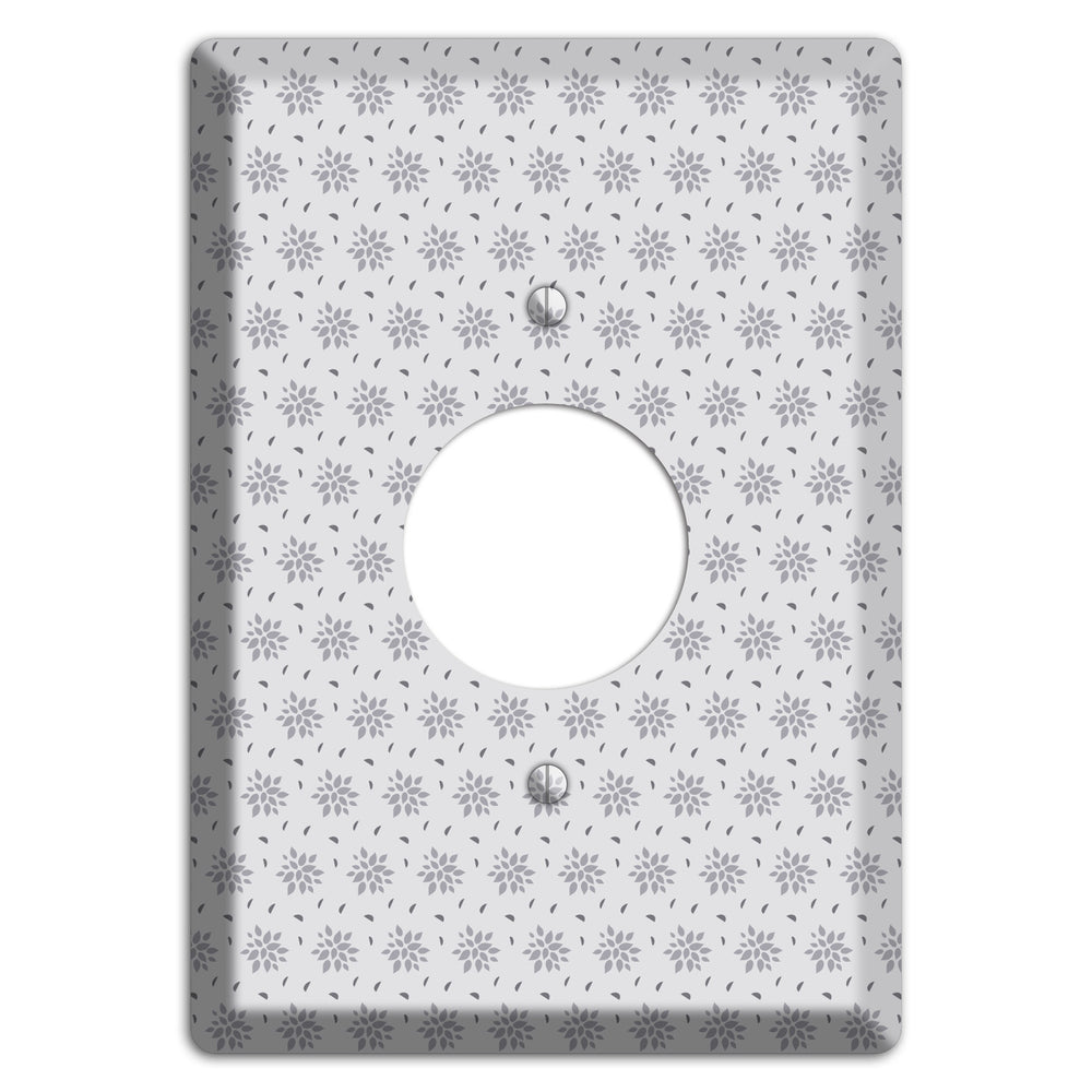 Multi Grey Calico Single Receptacle Wallplate