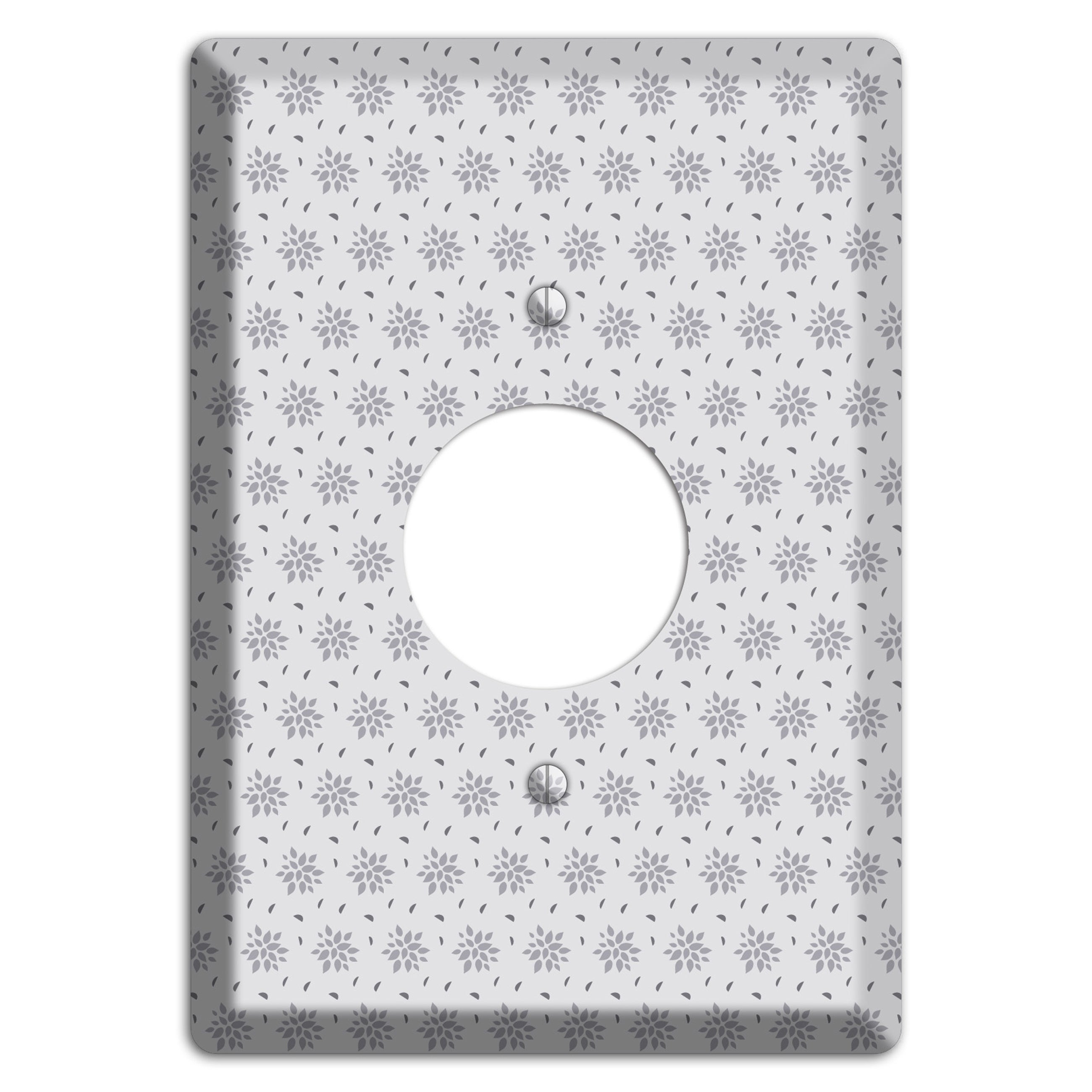 Multi Grey Calico Single Receptacle Wallplate