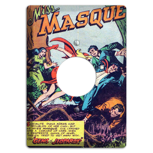 Miss Masque Vintage Comics Single Receptacle Wallplate