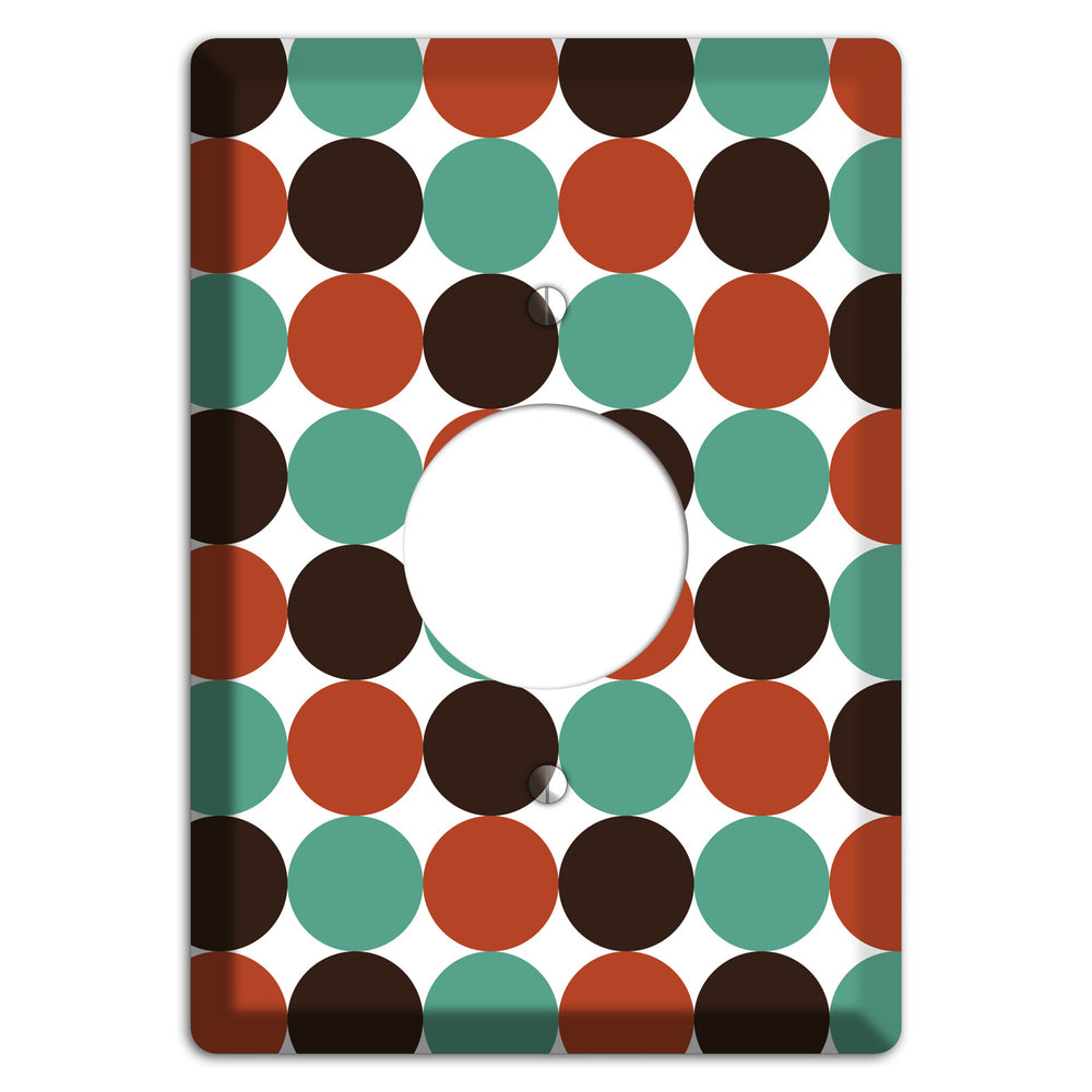 Black Teal Maroon Dots Single Receptacle Wallplate