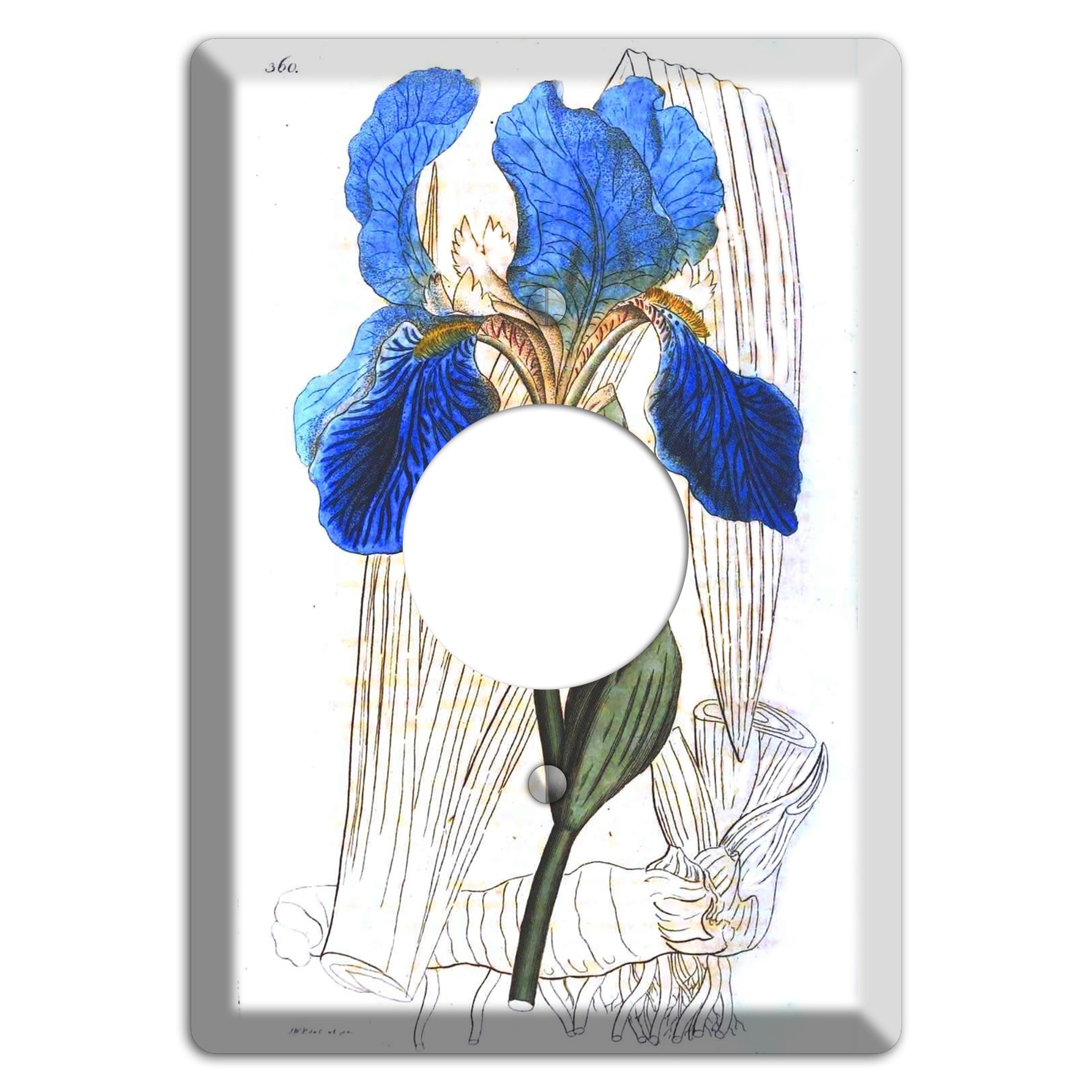 Blue Iris Single Receptacle Wallplate