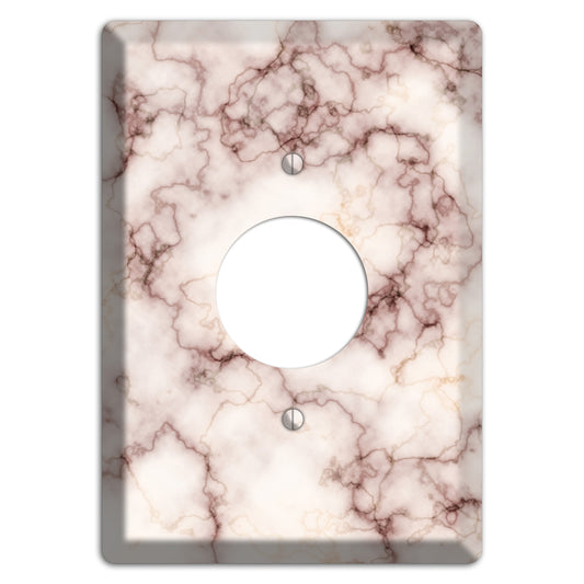 Burgundy Stained Marble Single Receptacle Wallplate