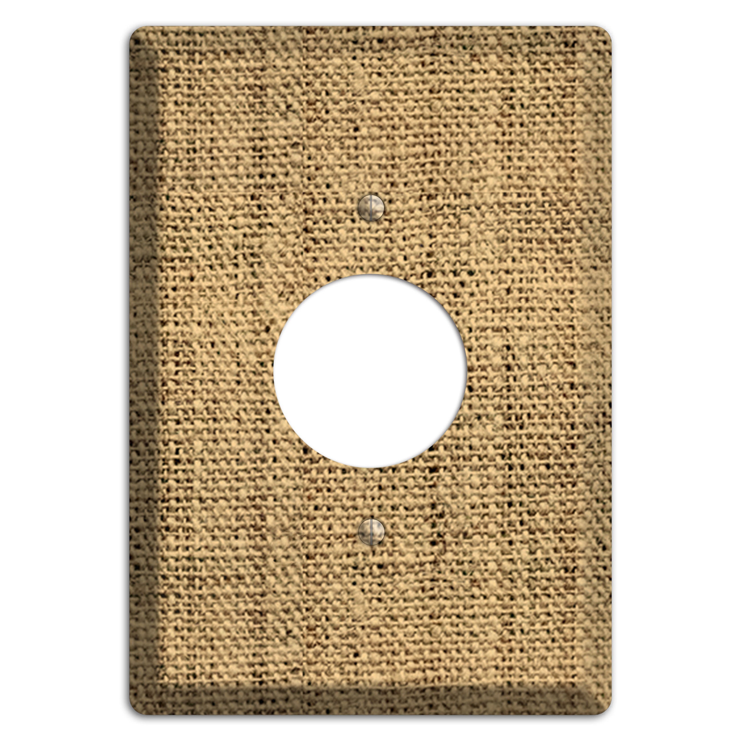 Teak Burlap Single Receptacle Wallplate