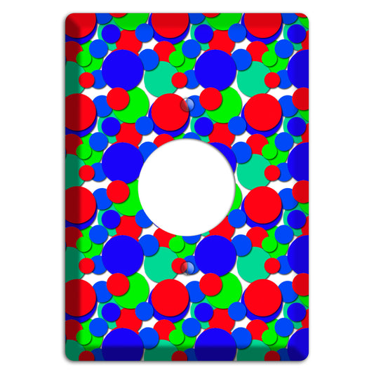 Red Blue Green Bubble Dots Single Receptacle Wallplate