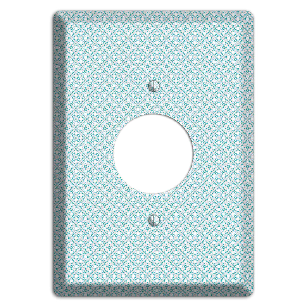 Light Blue Geometric Single Receptacle Wallplate