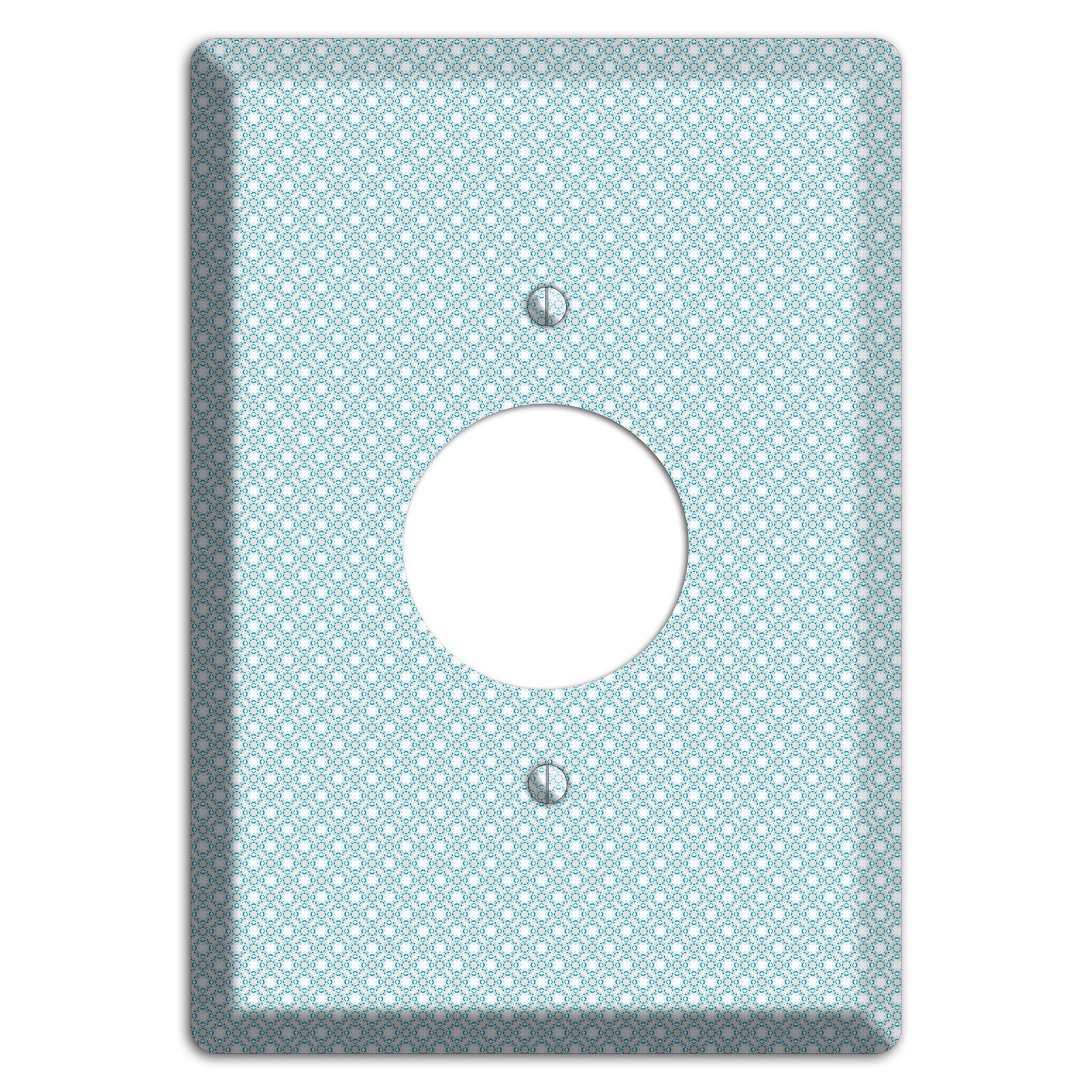 Light Blue Geometric Single Receptacle Wallplate