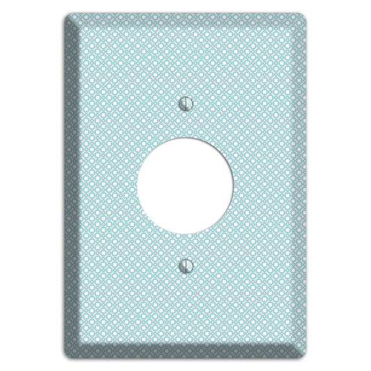 Light Blue Geometric Single Receptacle Wallplate