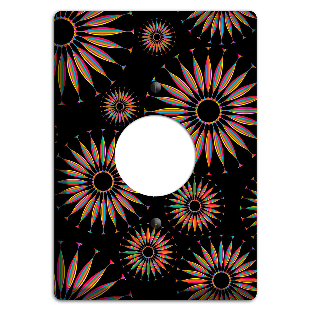 Black with Multi Suzani Single Receptacle Wallplate