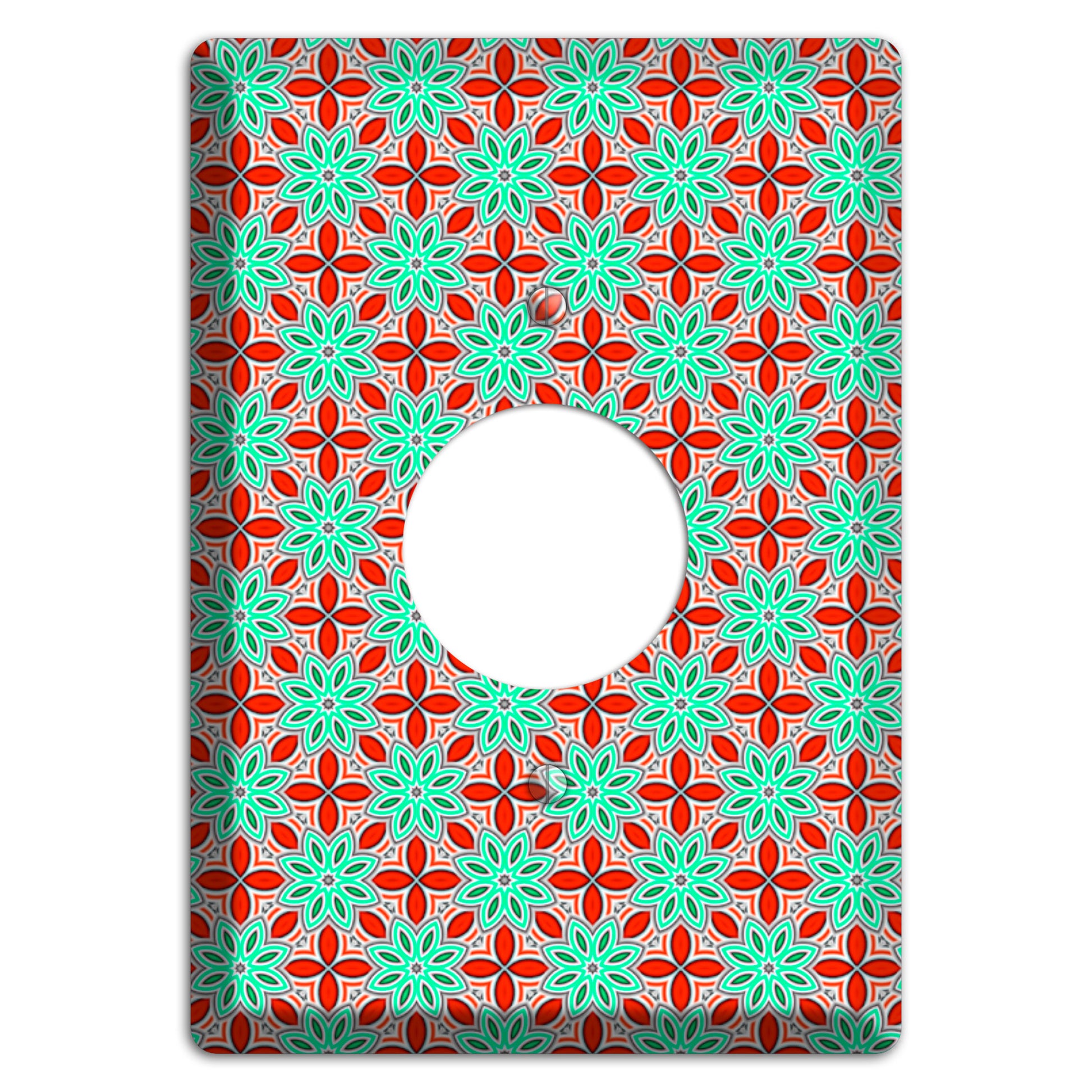 Green and Red Foulard 2 Single Receptacle Wallplate