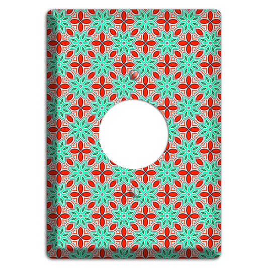 Green and Red Foulard 2 Single Receptacle Wallplate