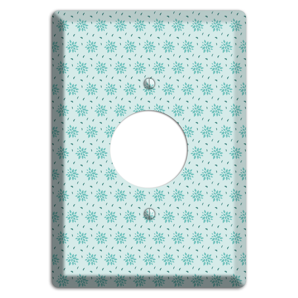 Soft Blue Calico Single Receptacle Wallplate