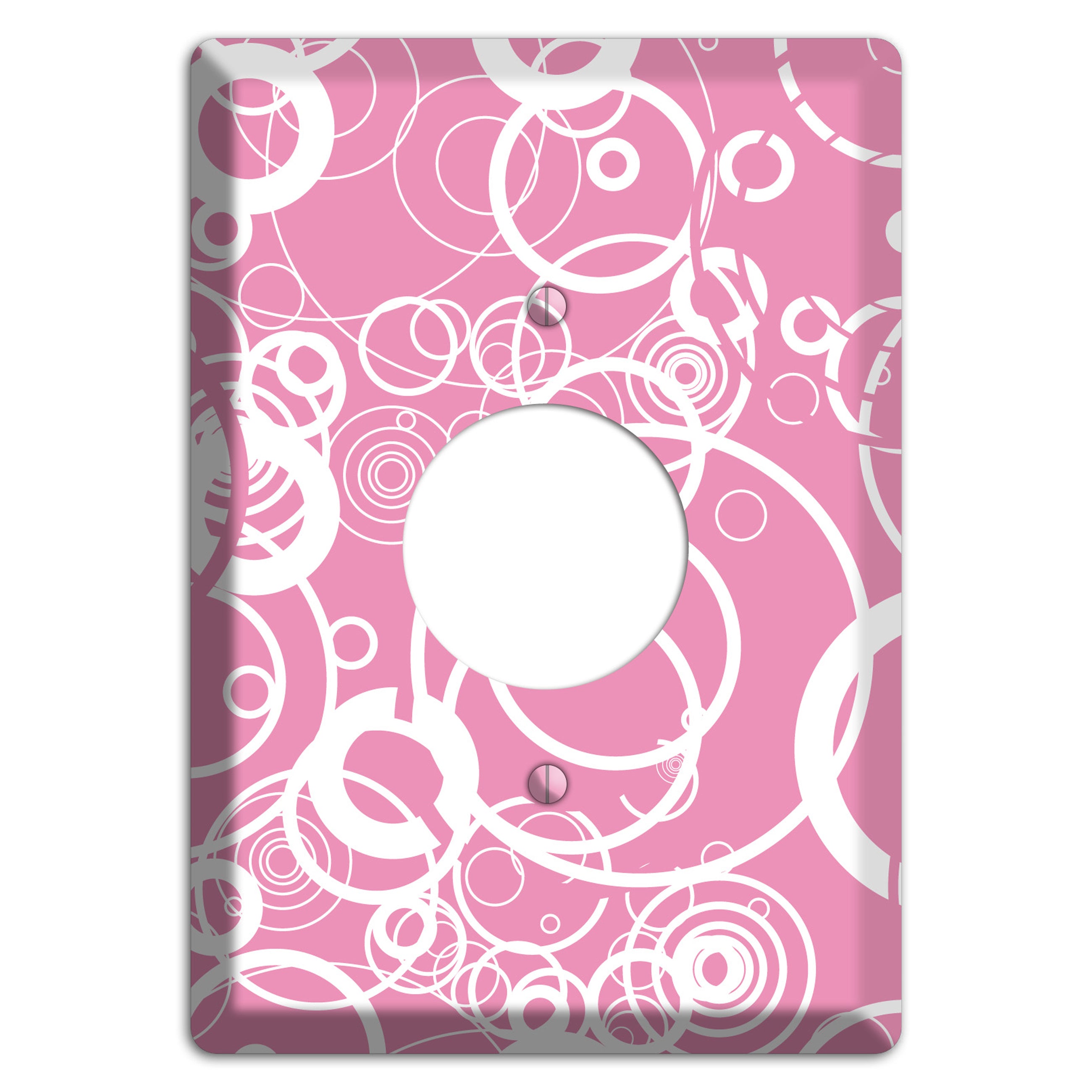 Light Pink Circles Single Receptacle Wallplate