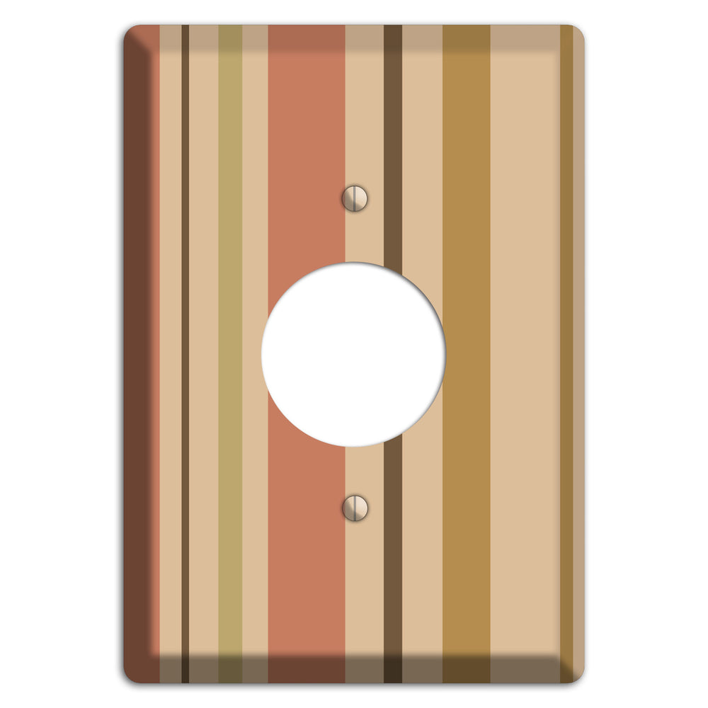 Multi Dusty Pink Vertical Stripes Single Receptacle Wallplate