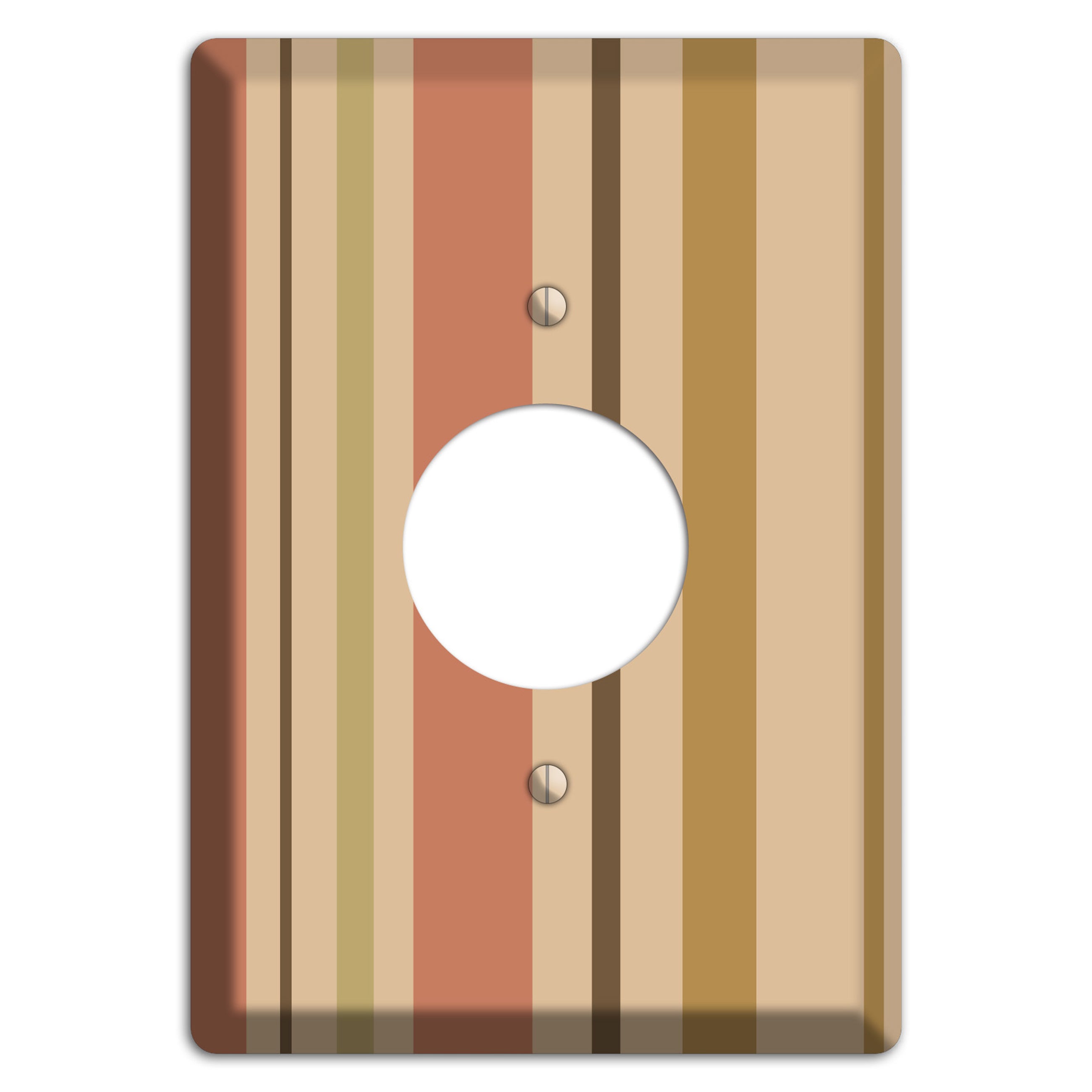 Multi Dusty Pink Vertical Stripes Single Receptacle Wallplate