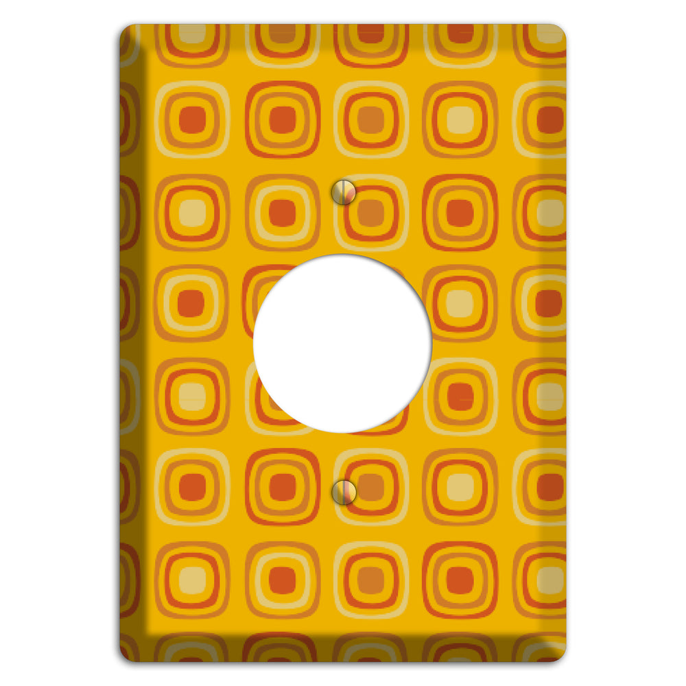 Multi Orange Red Retro Squares Single Receptacle Wallplate