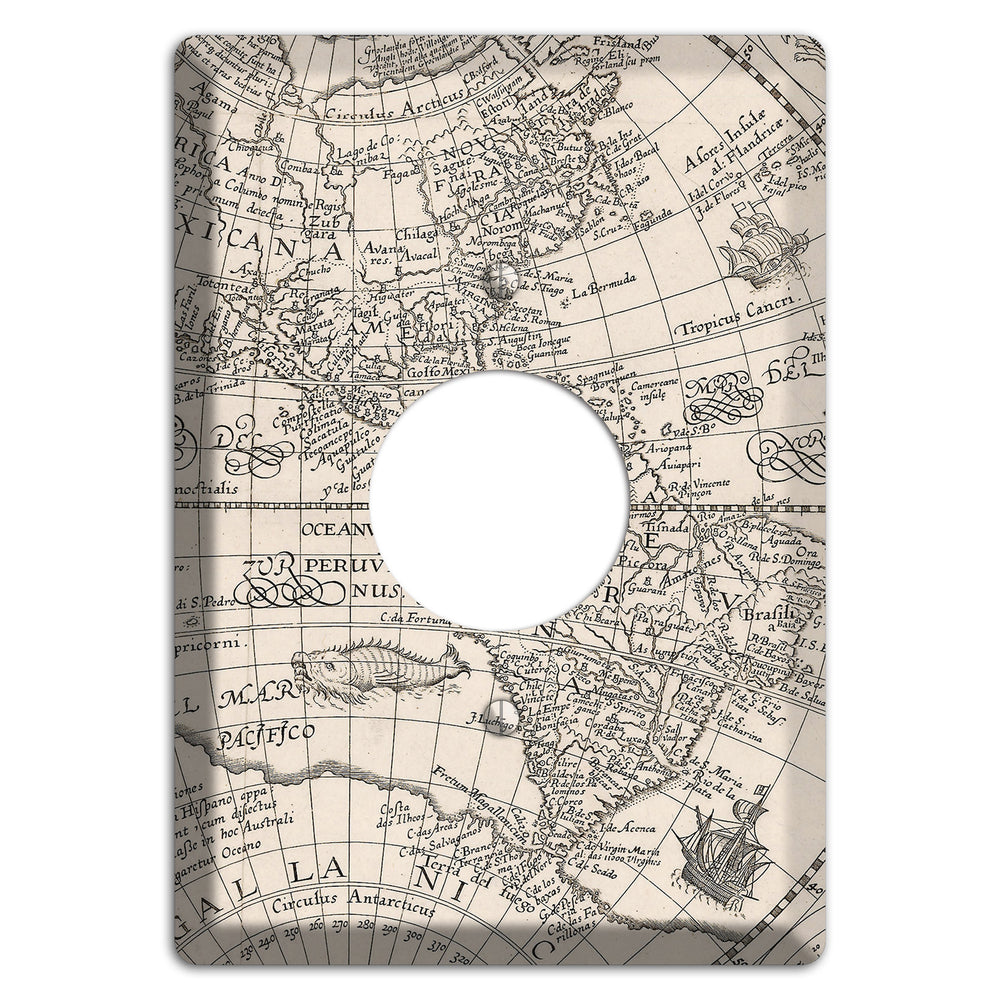 Map of South America Single Receptacle Wallplate