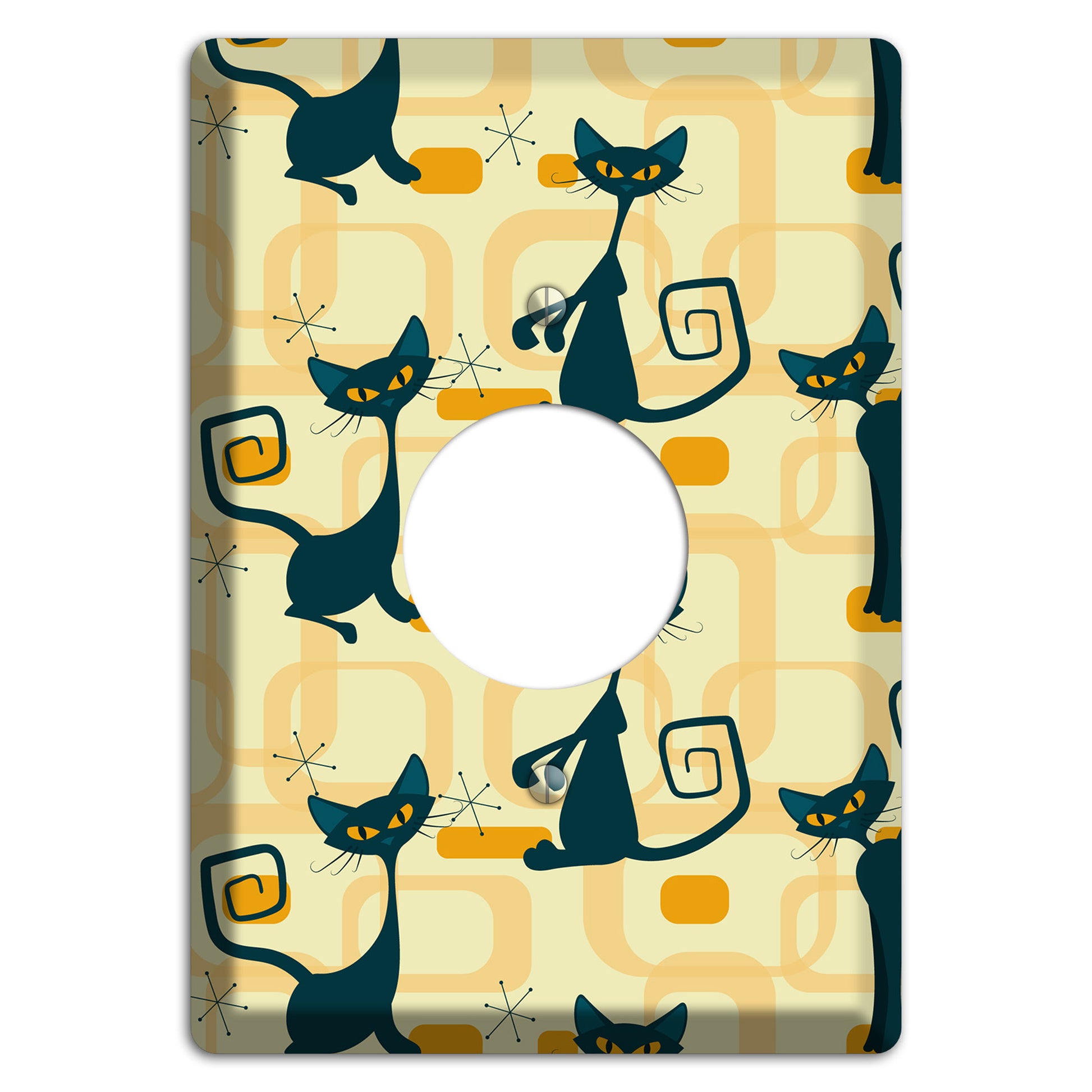 Navy Kitties Single Receptacle Wallplate