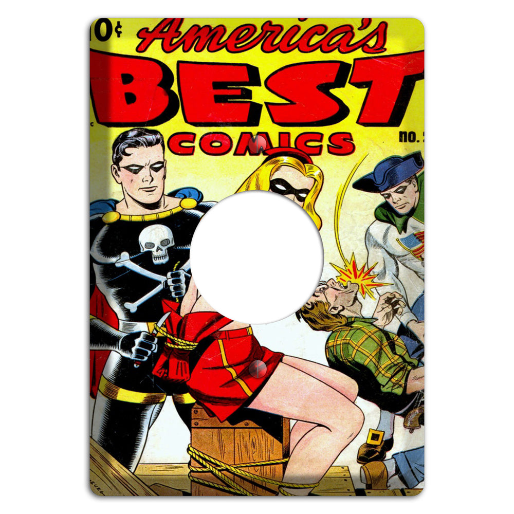 The Black Terror Vintage Comics Single Receptacle Wallplate