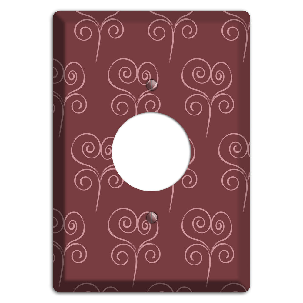 Maroon Scroll Heart Single Receptacle Wallplate