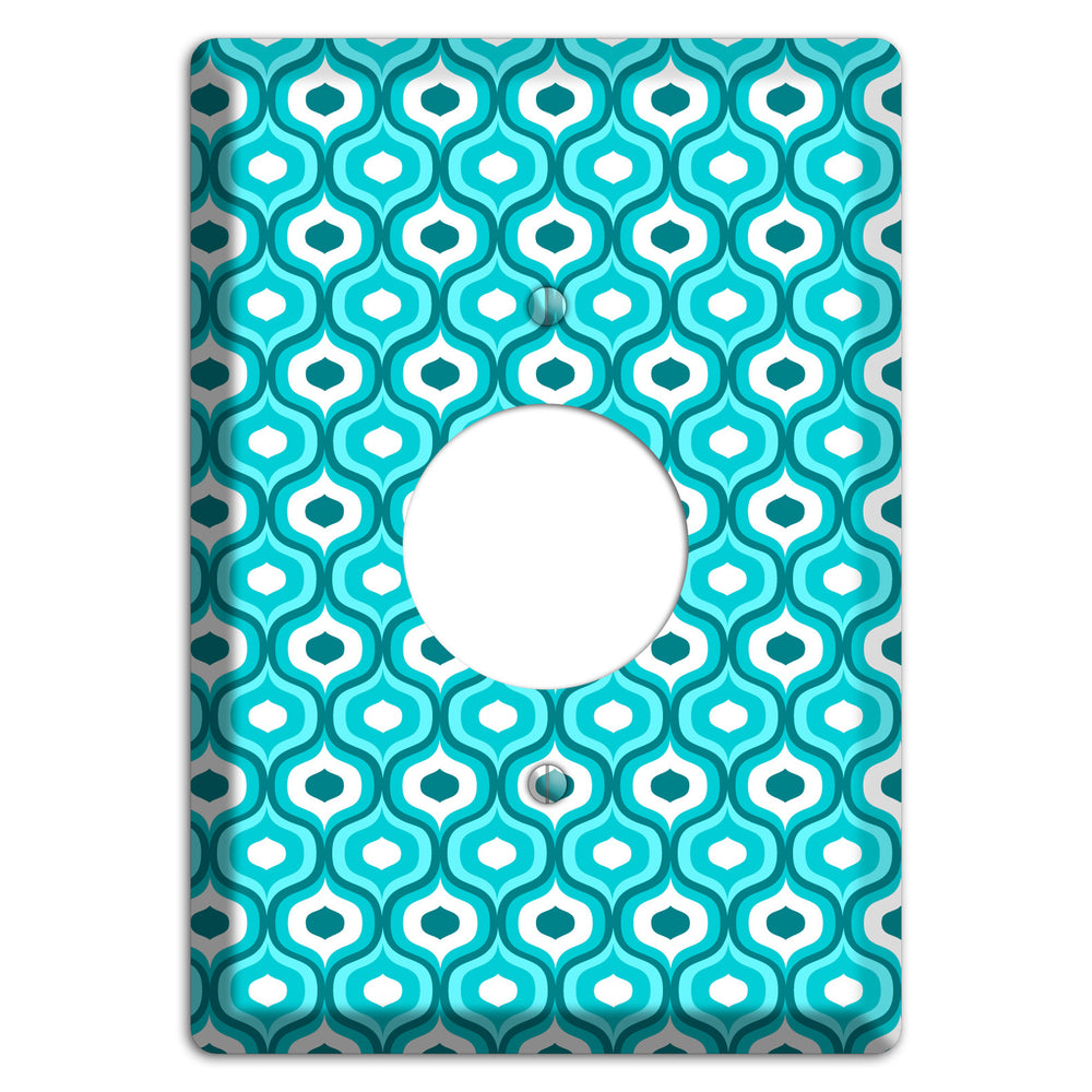 Multi Turquoise Double Scallop Single Receptacle Wallplate