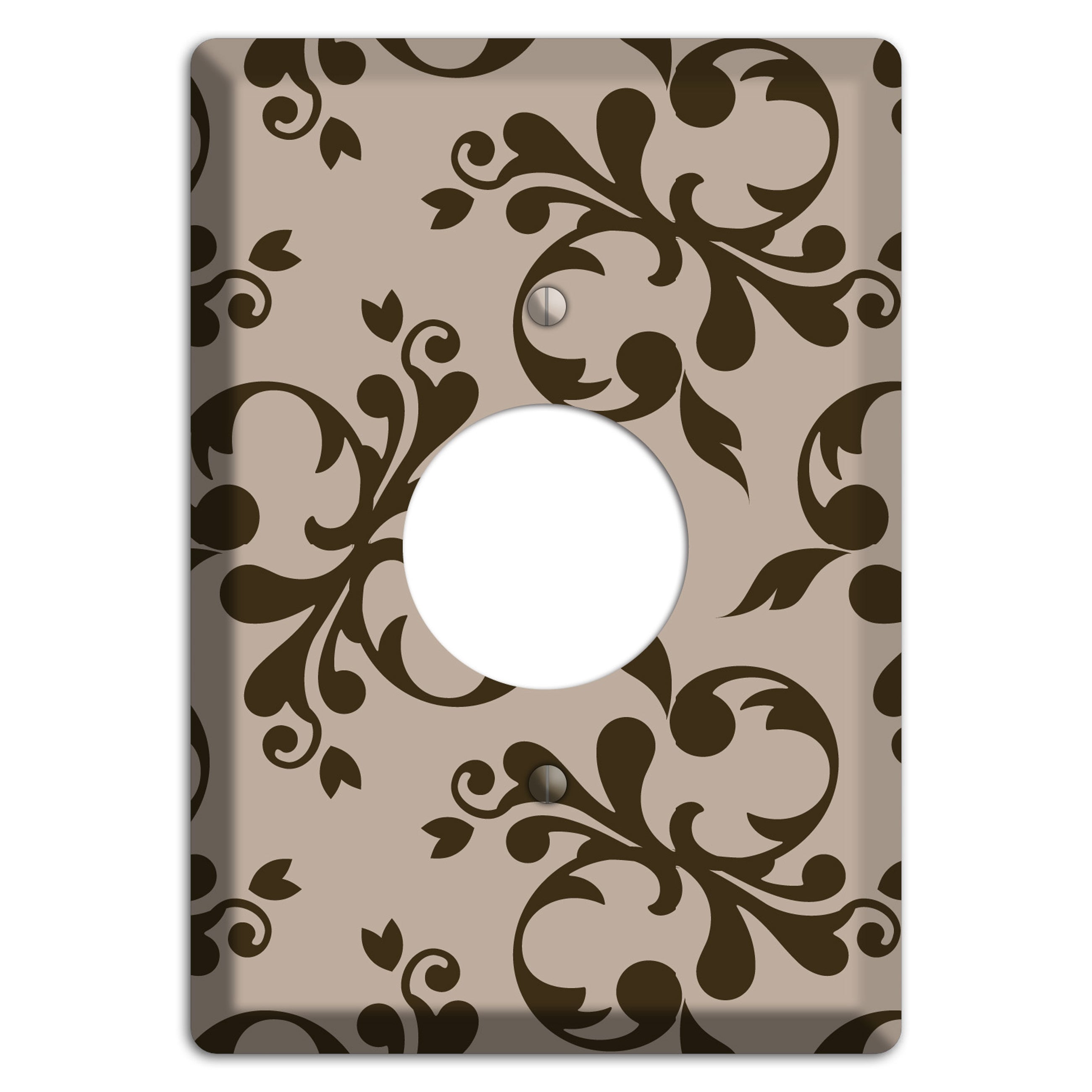 Beige Victorian Toile Single Receptacle Wallplate