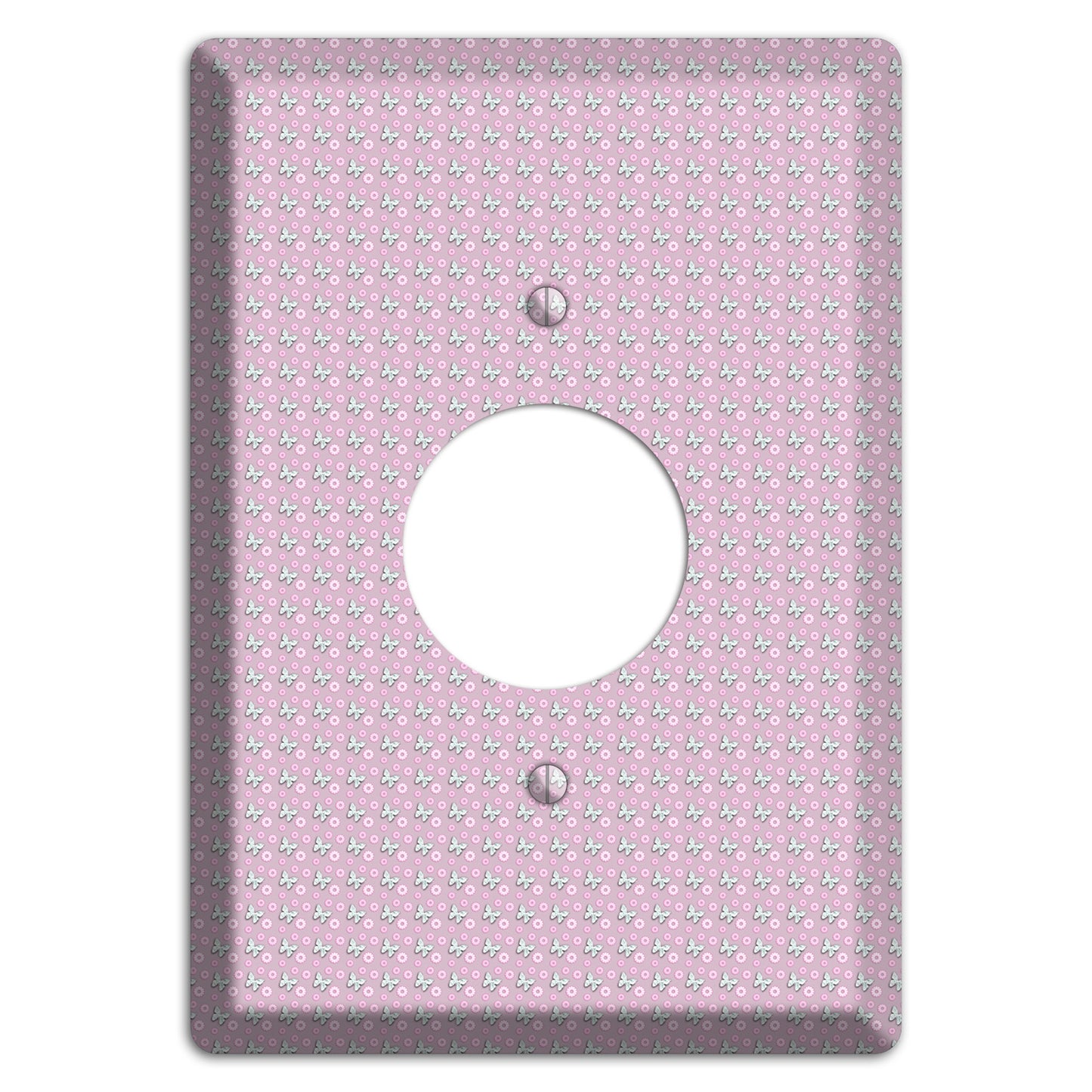 Pink with Butterflies Single Receptacle Wallplate
