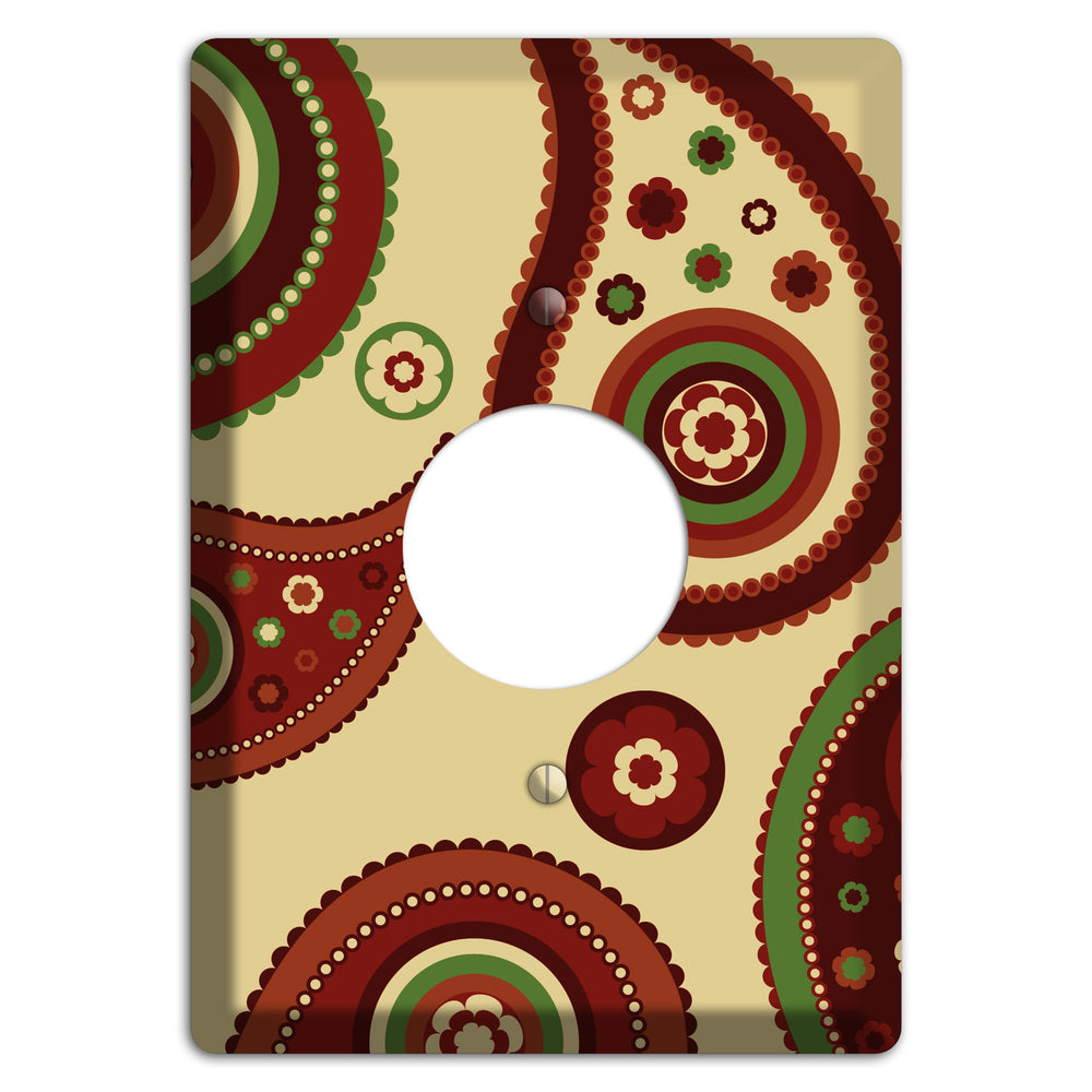 Beige Paisley Single Receptacle Wallplate
