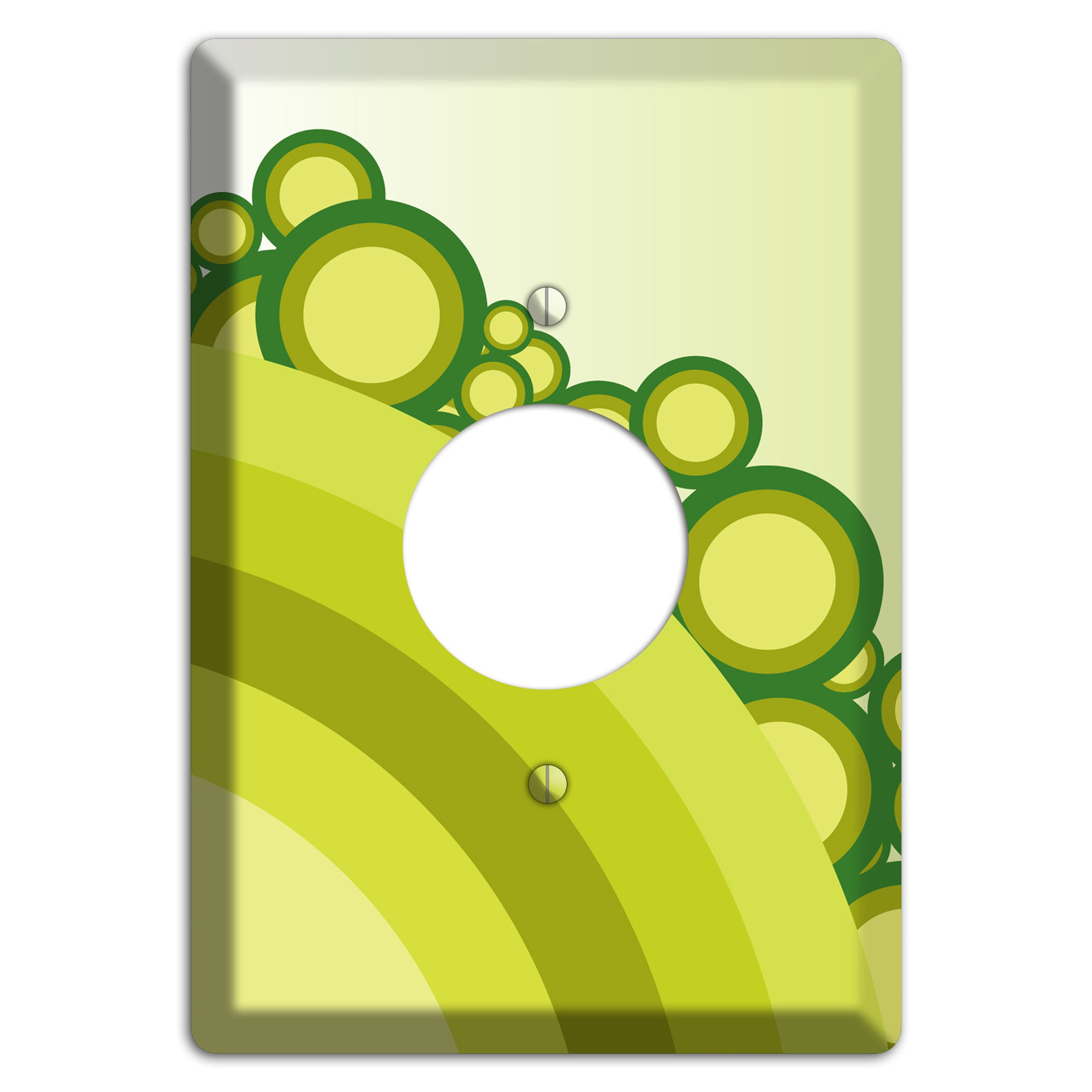Green Rainbow Dots Single Receptacle Wallplate
