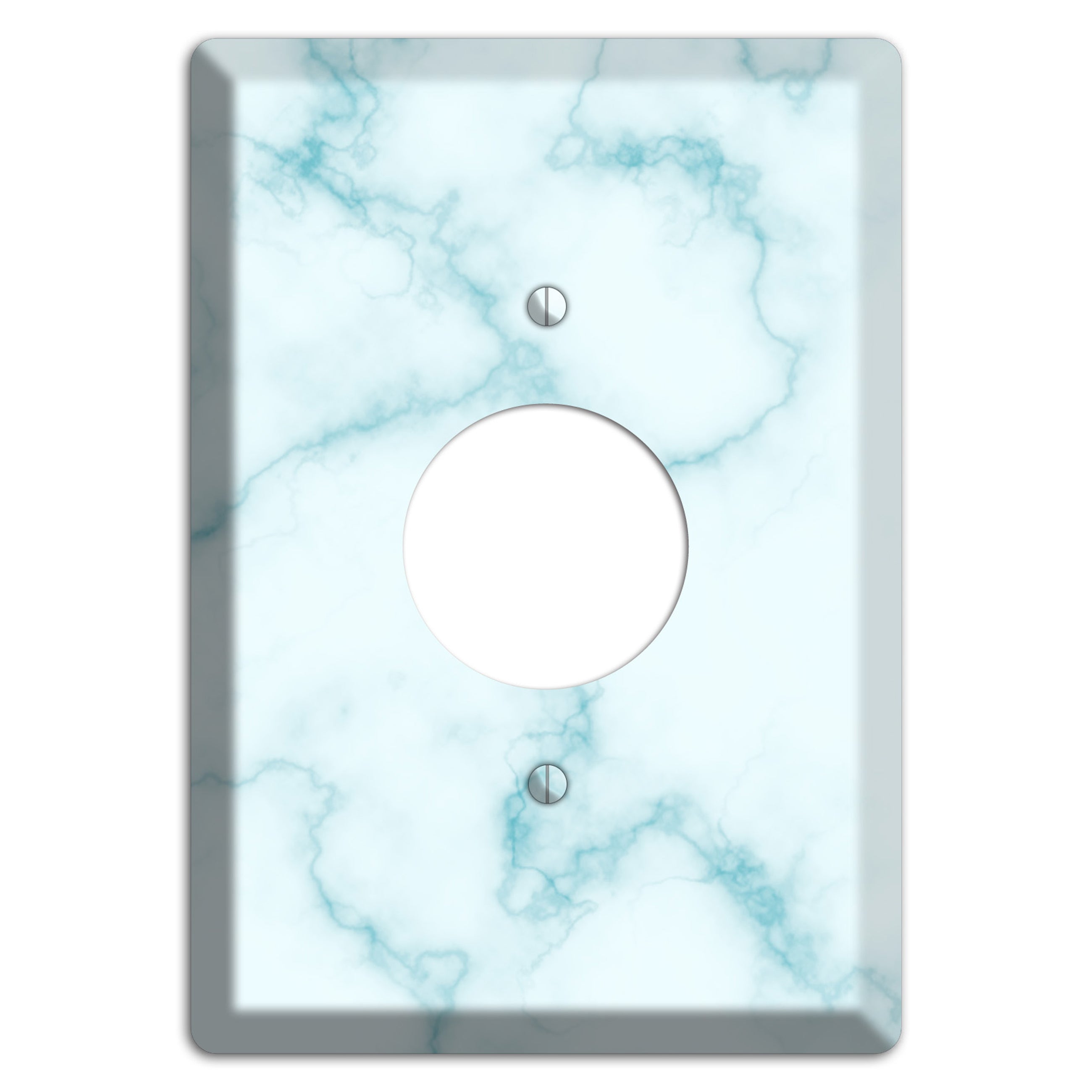 Blue Stained Marble Single Receptacle Wallplate