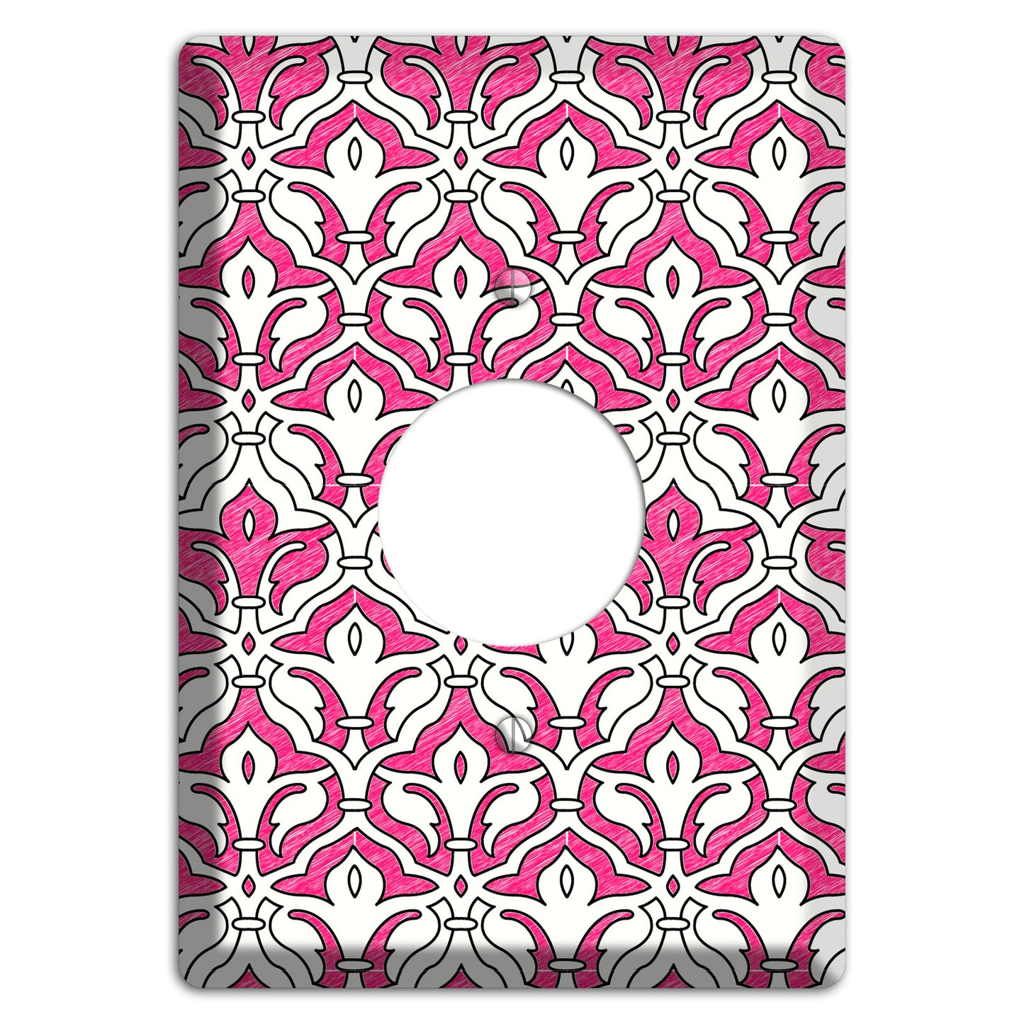 Pink Scallop Tapestry Single Receptacle Wallplate