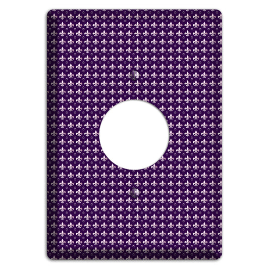 Purple Fleur de Lis Single Receptacle Wallplate