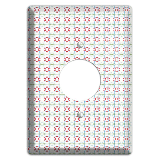 White with Red and Green Tapestry Single Receptacle Wallplate