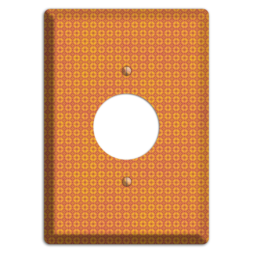 Multi Orange Arabesque Single Receptacle Wallplate