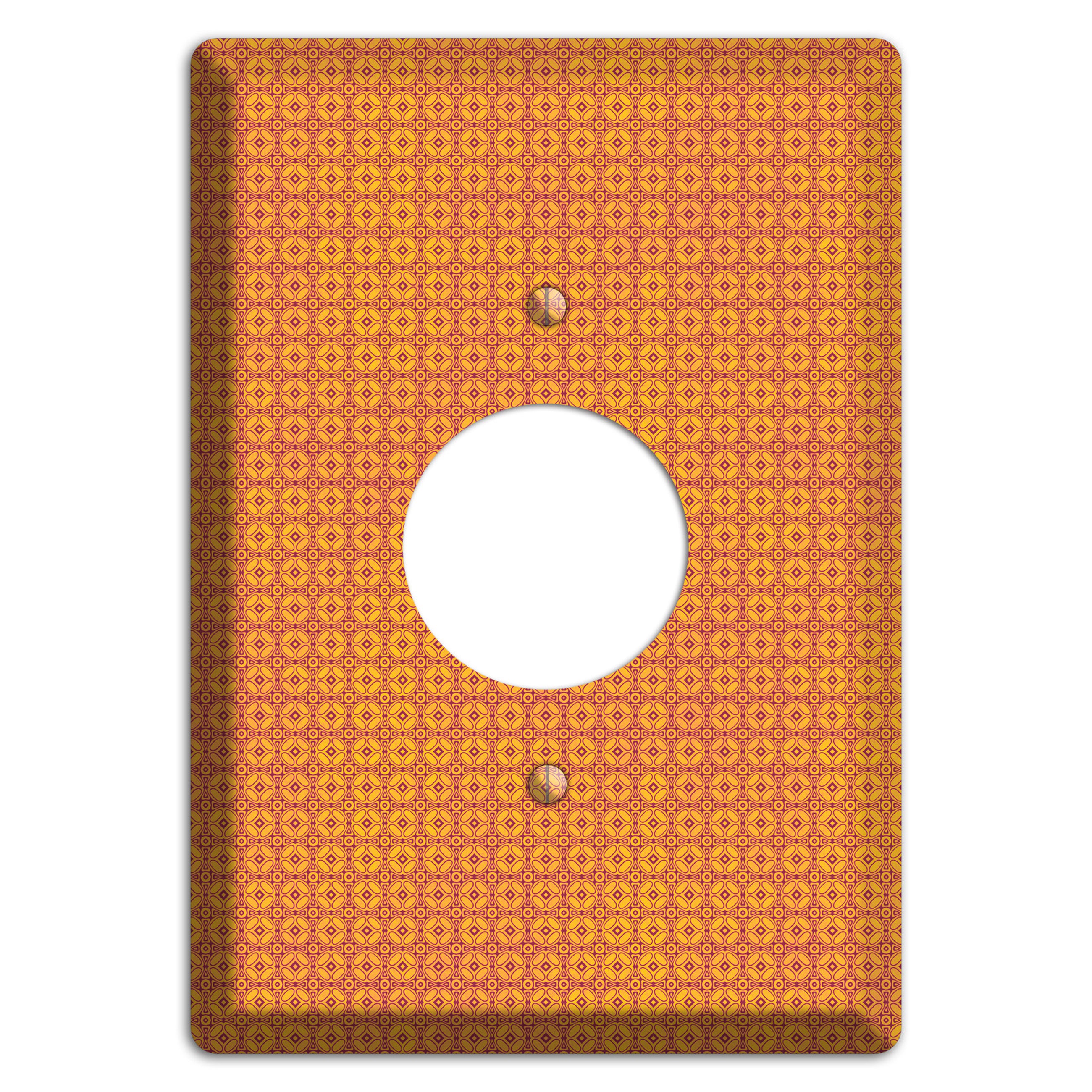 Multi Orange Arabesque Single Receptacle Wallplate