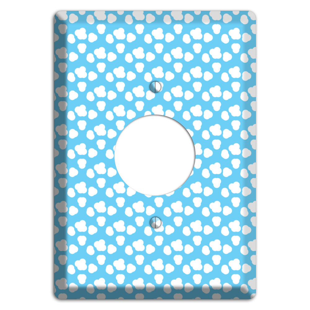 Blue Small Clouds Single Receptacle Wallplate